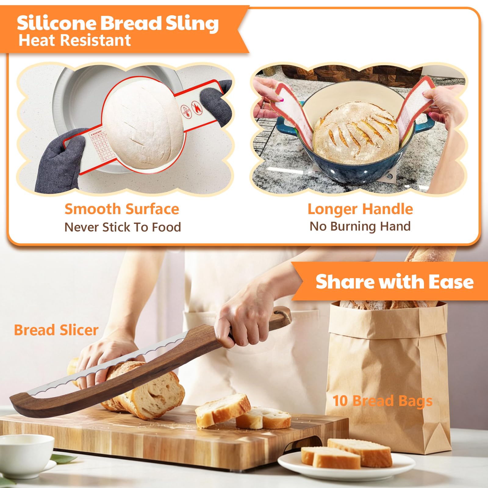 bread slicer included for clean slices