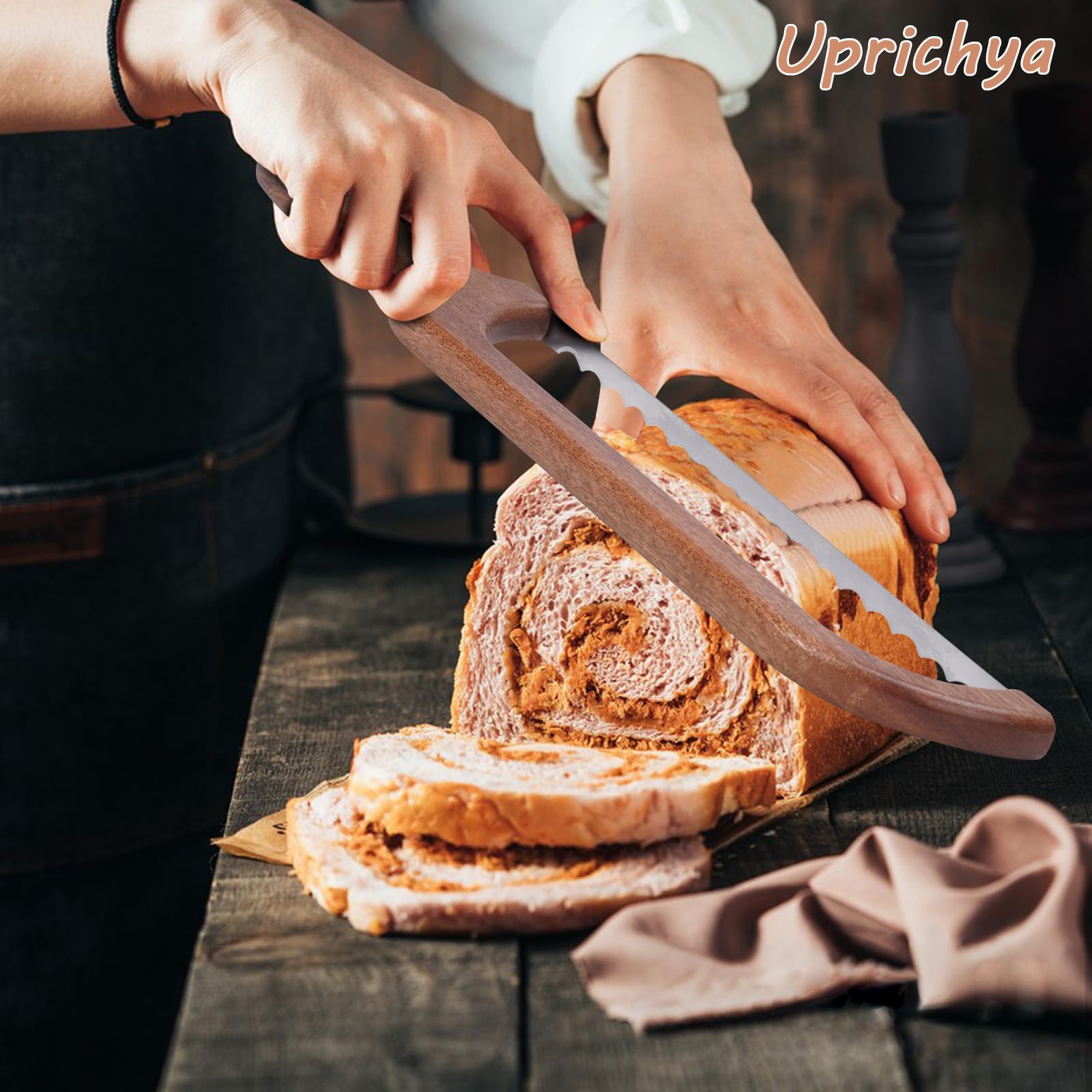 Versatile bread cutter suitable for baguettes and rustic loaves
