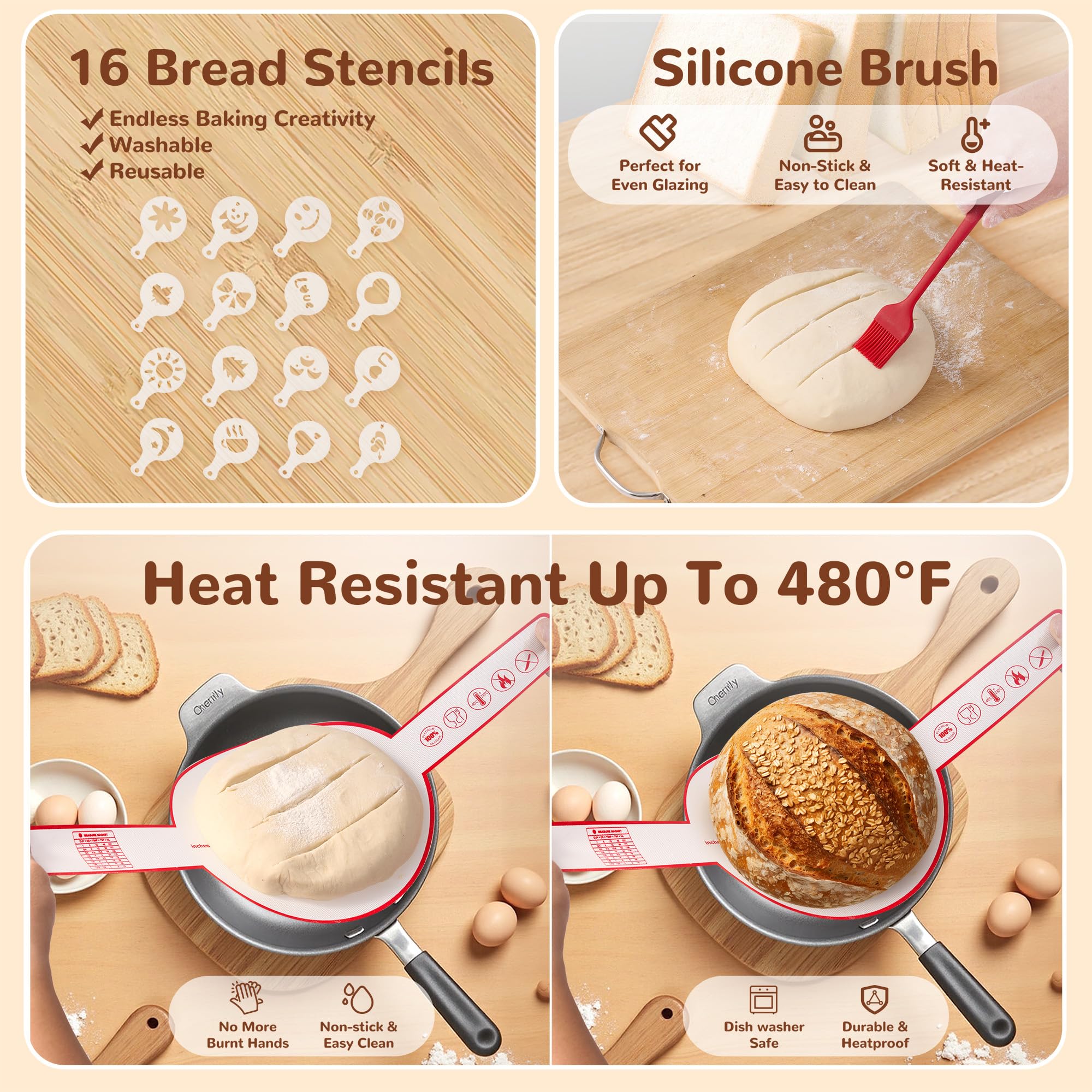 bread stencil set for decorating loaves