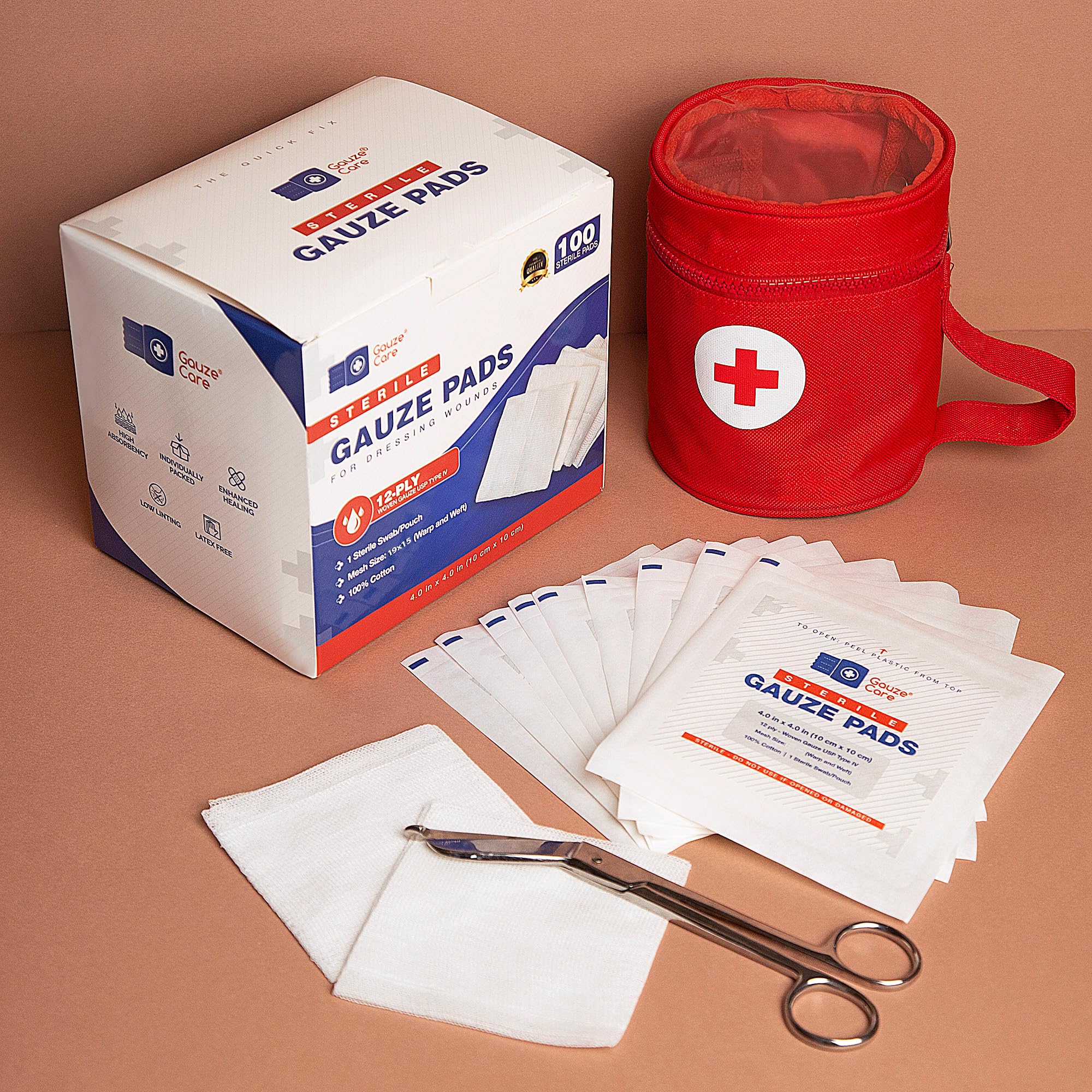 USP IV breathable mesh gauze pads 4x4 First Aid Medical