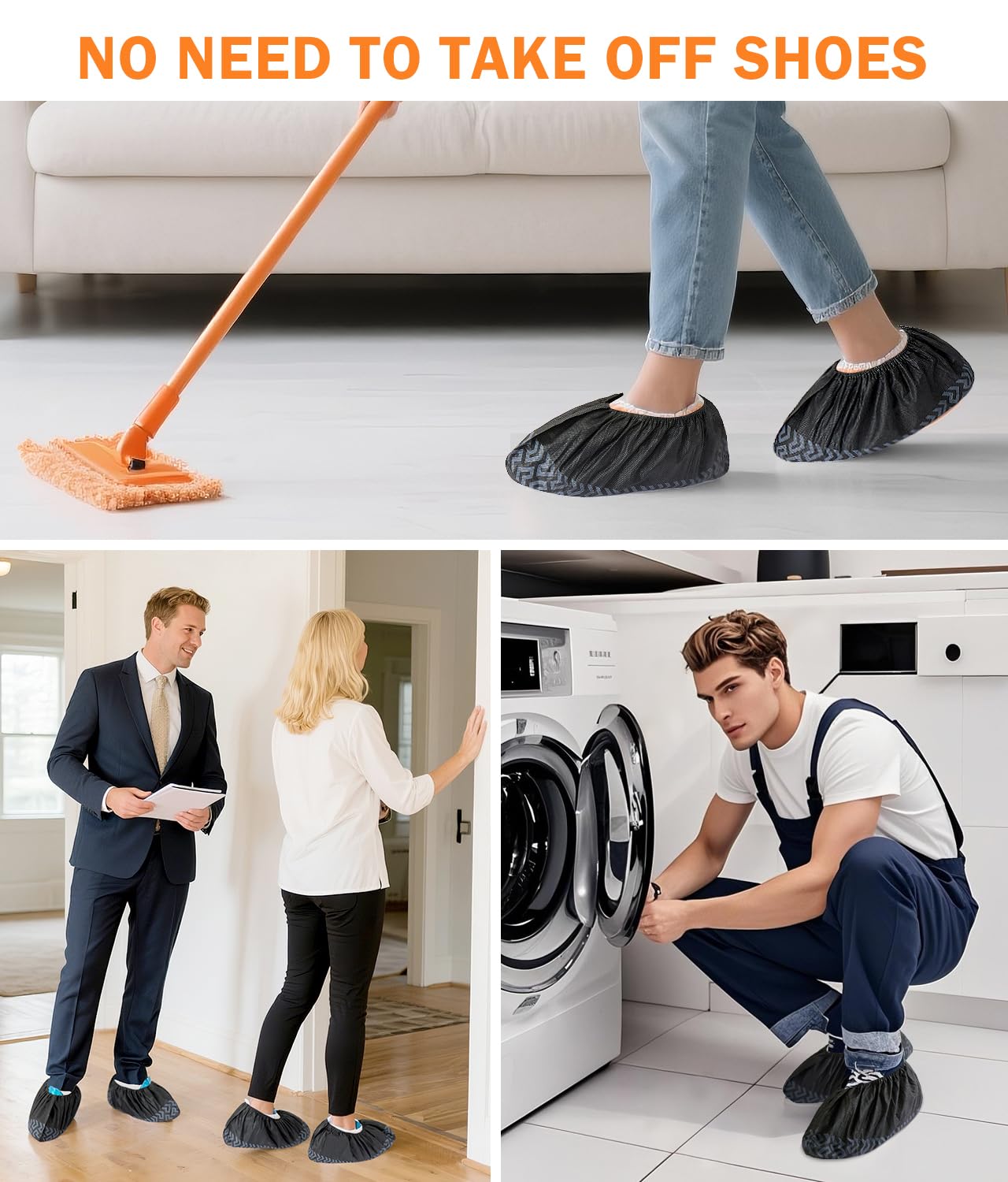 Breathable non-woven booties for shoes