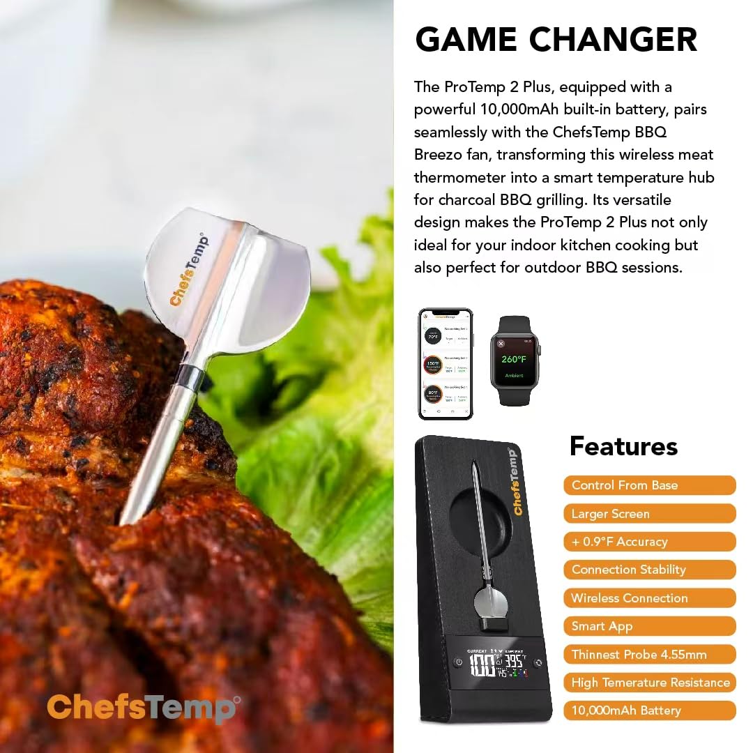 Durable high-heat thermometer for direct grilling