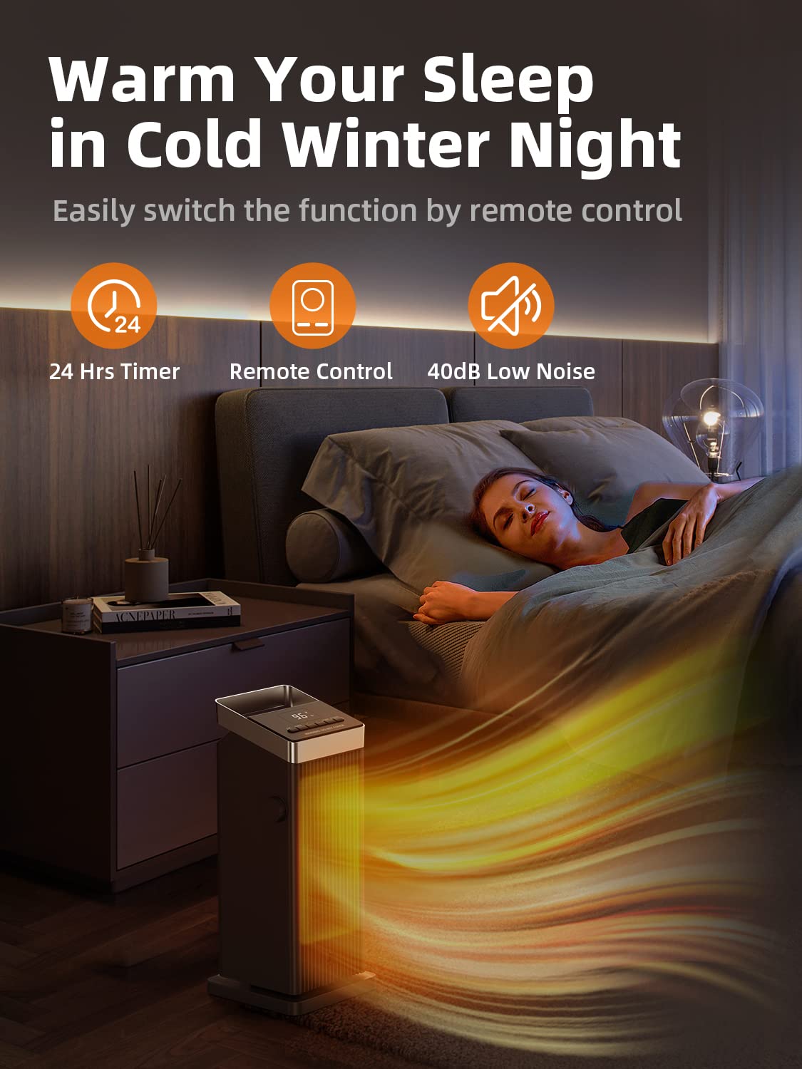 BREEZOME 90 degree oscillating heater for room