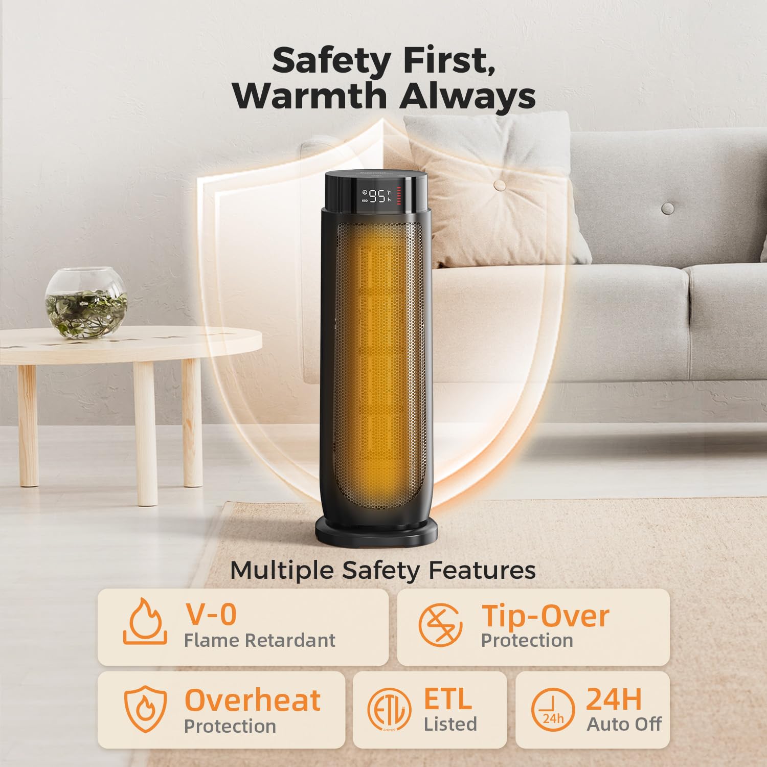 Portable Breezome heater with carrying handle
