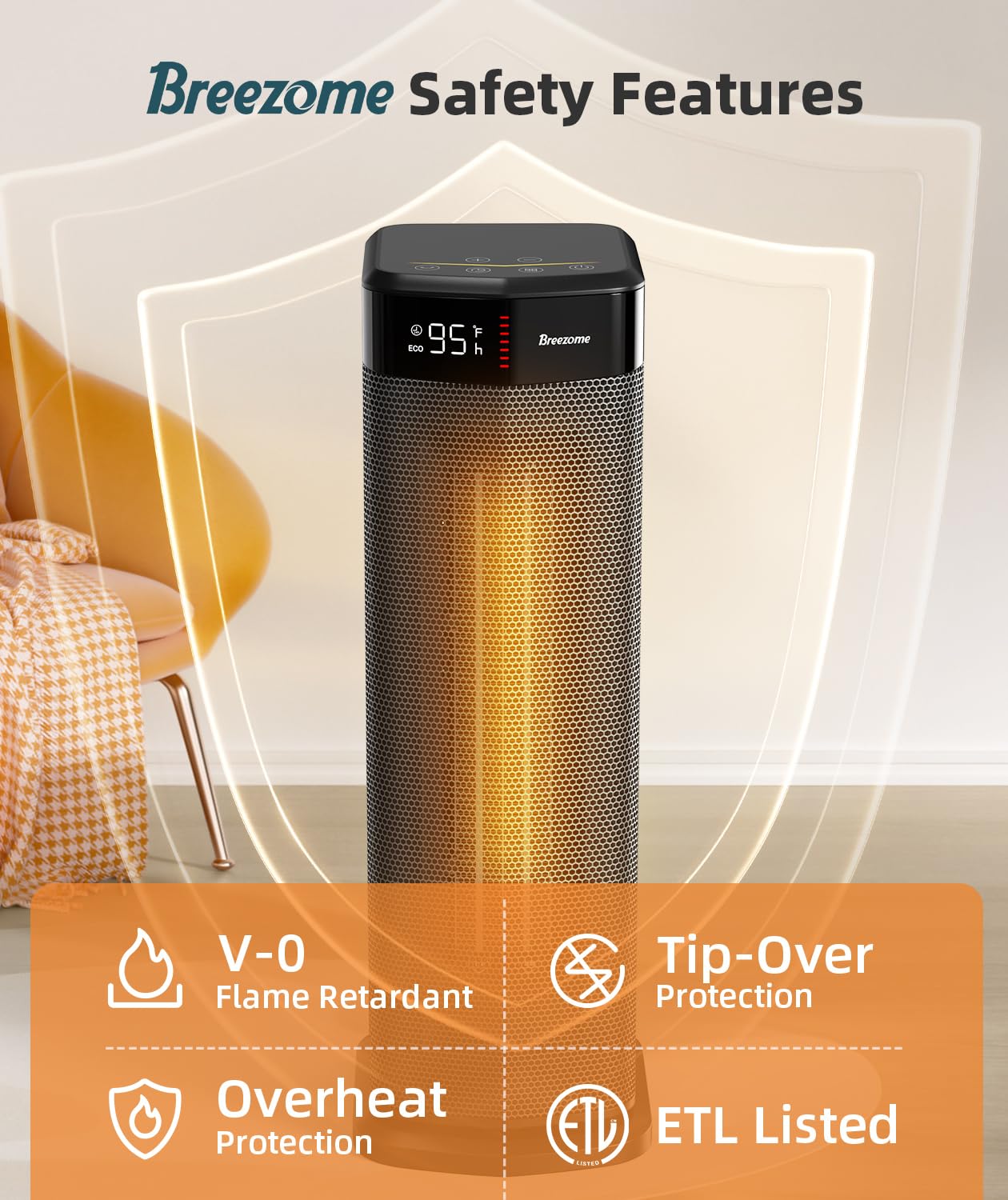 24-hour timer function breezome space heater