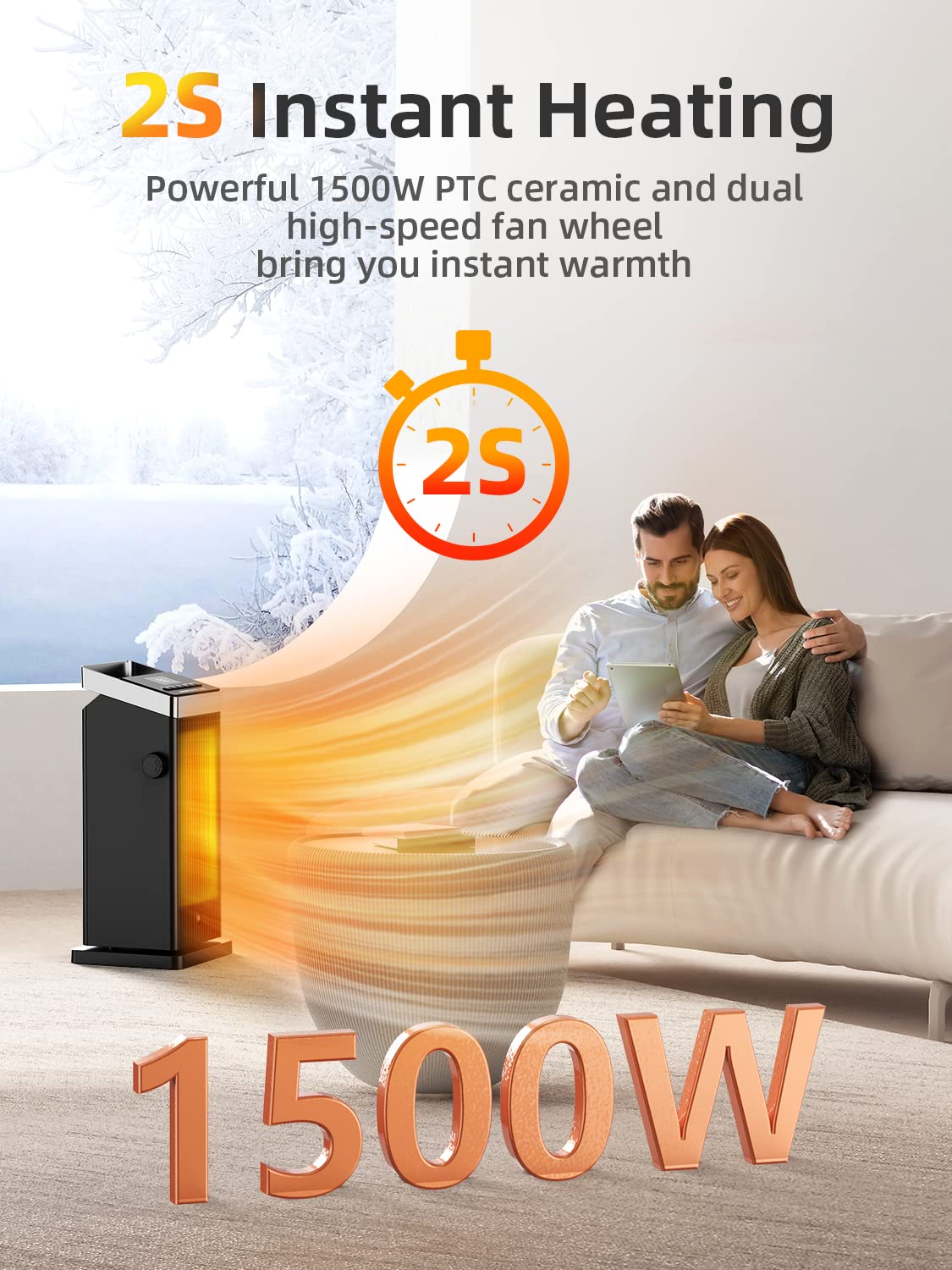 Ceramic space heater for indoor use by BREEZOME