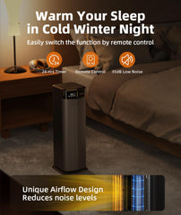 LED display shows temperature and mode on BREEZOME space heater