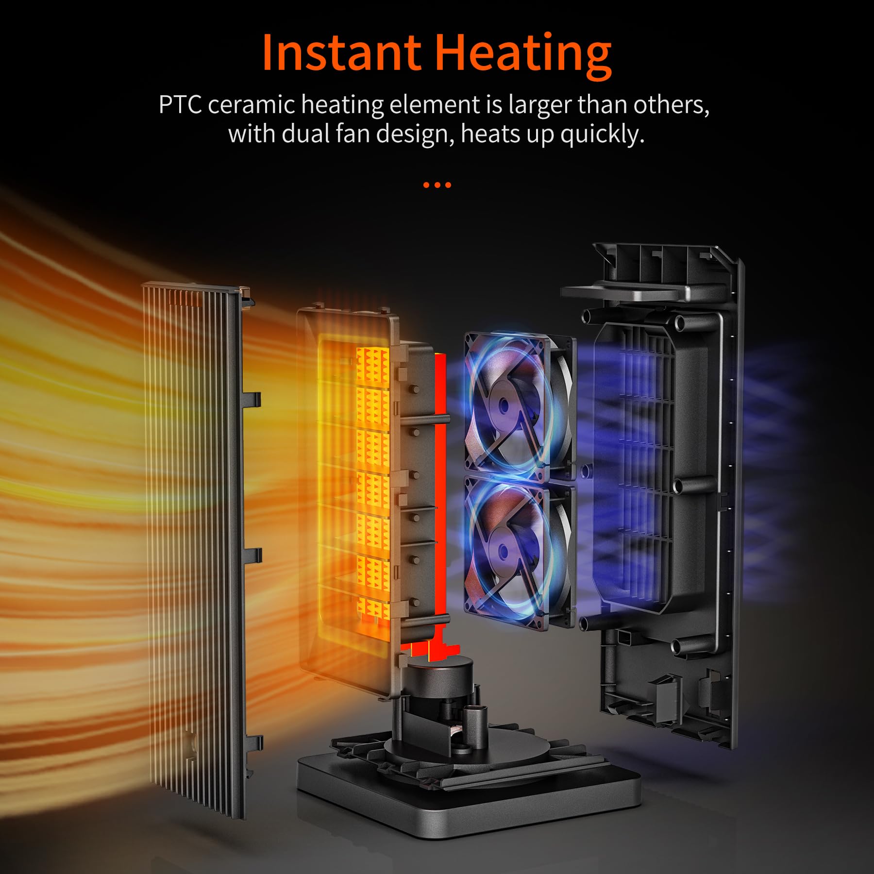 PTC ceramic heating element illustration