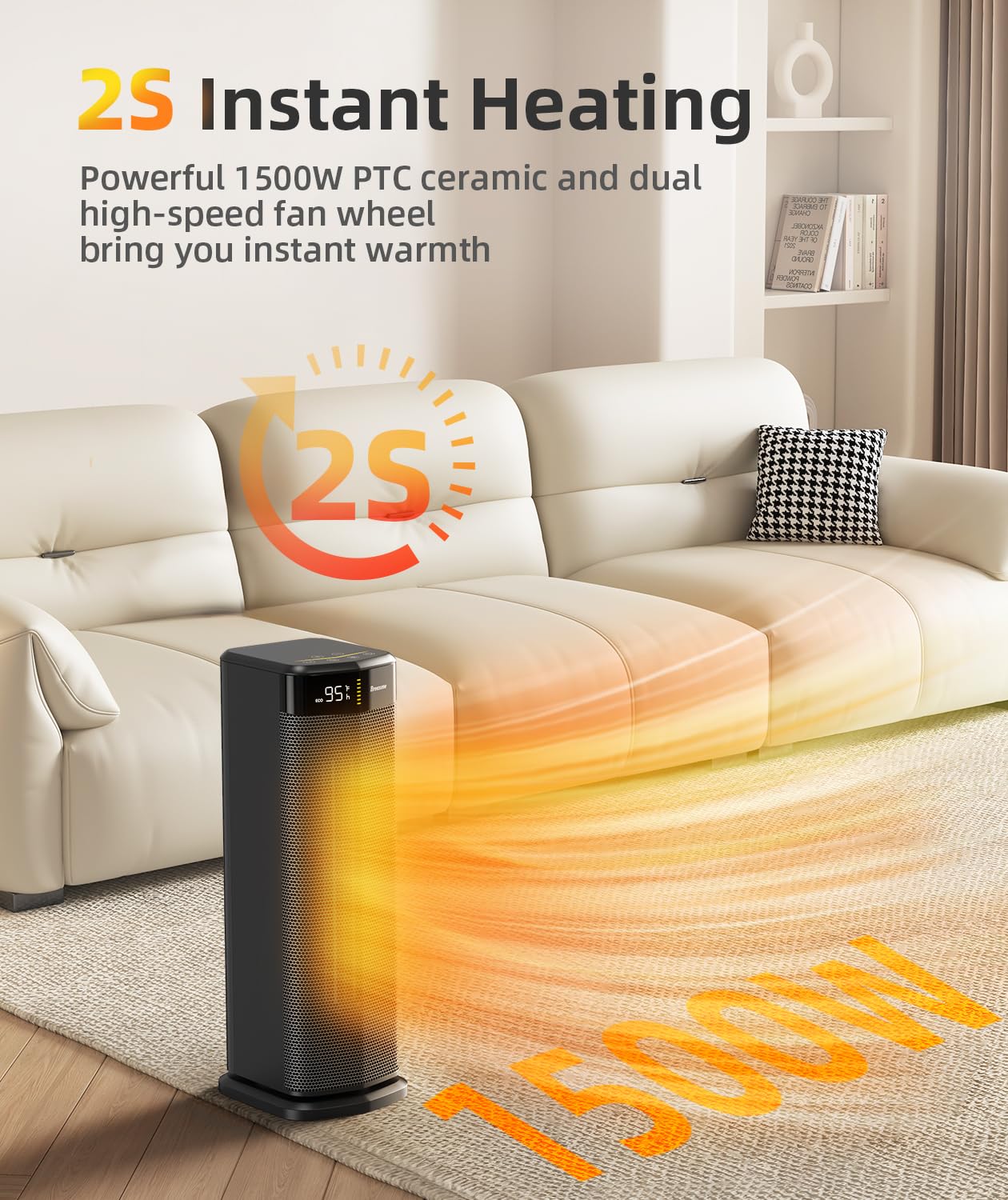PTC ceramic heating element inside BREEZOME space heater