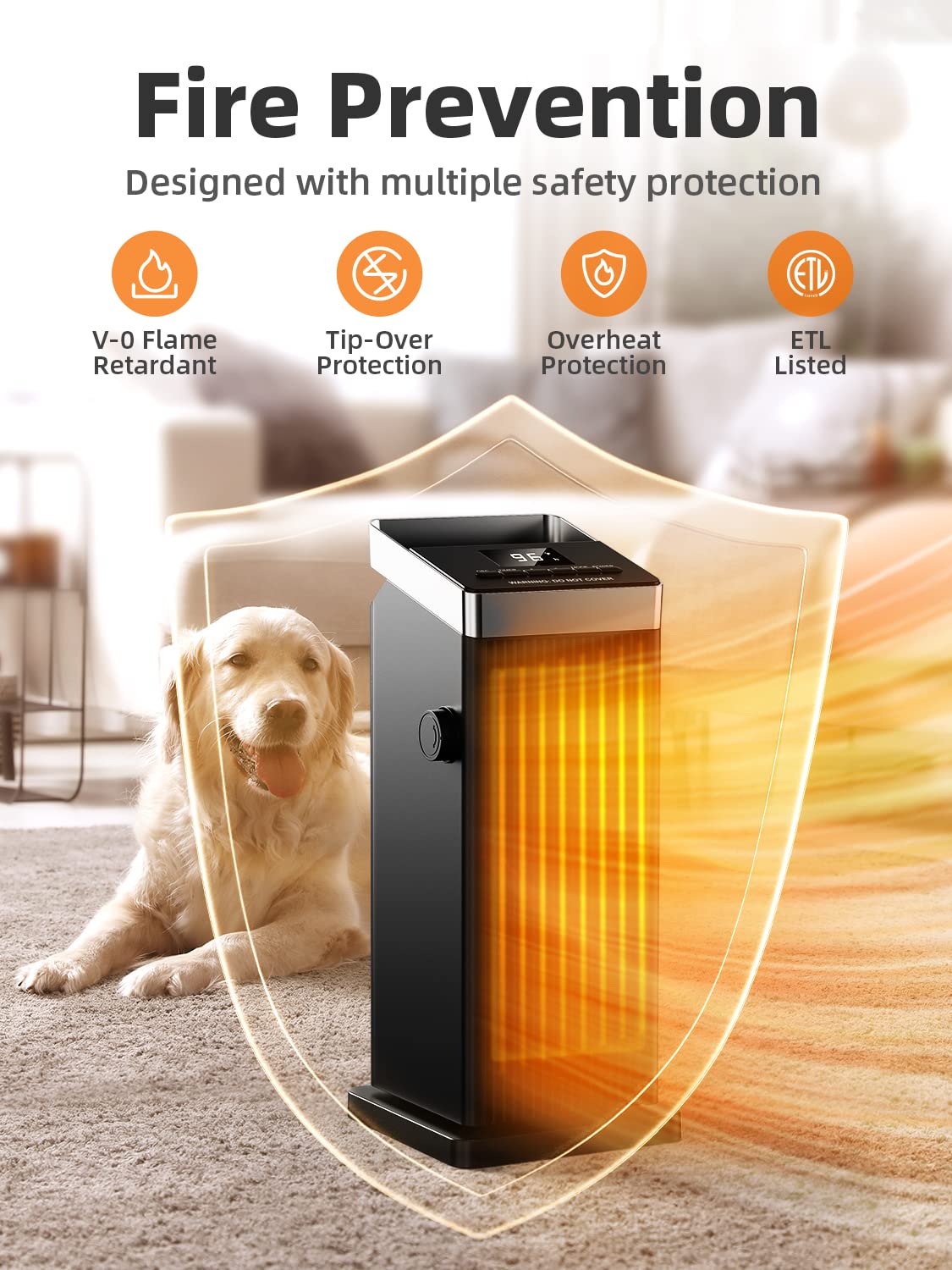 ETL certified safety features on BREEZOME heater