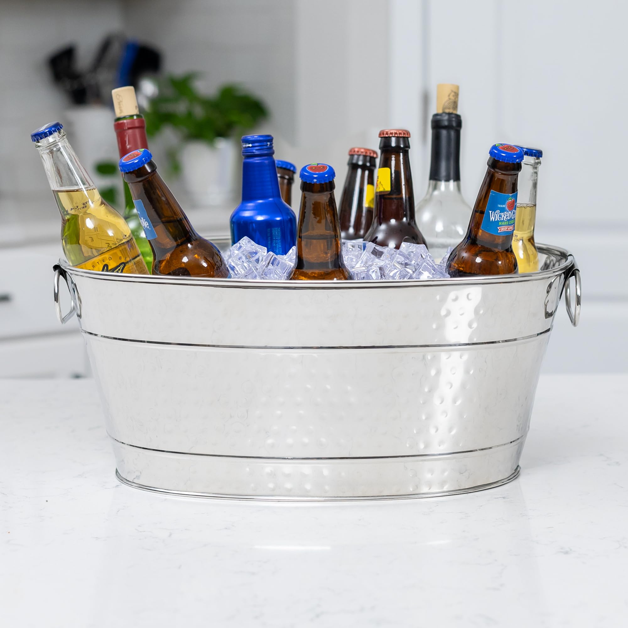 Stainless steel ice bucket oval 4 gal Brekx