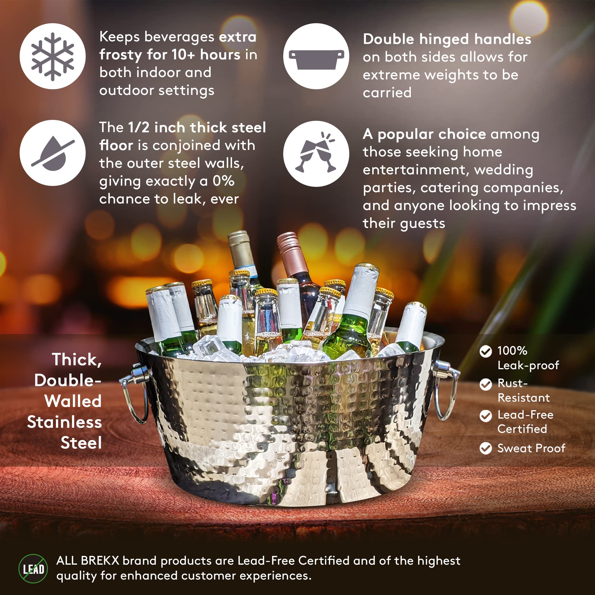 Decorative shimmering beverage tub design
