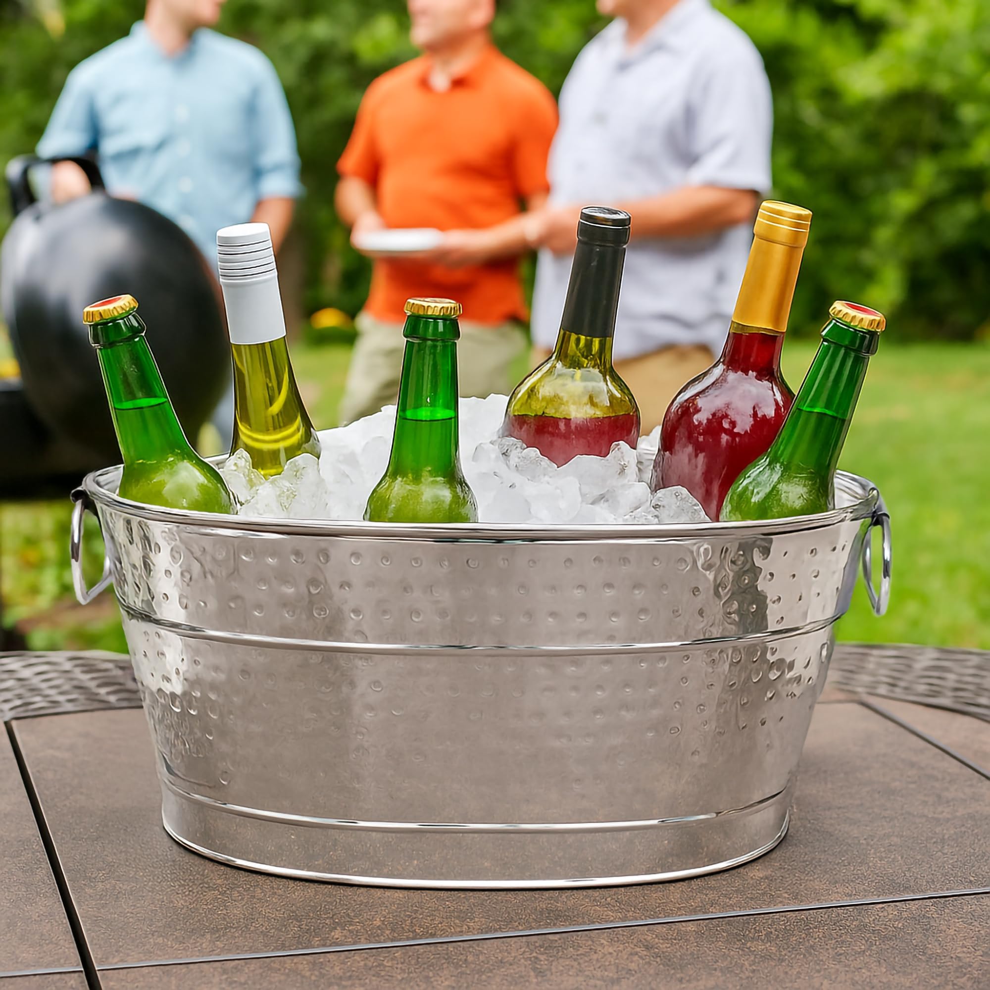 Heavy-duty 0.55mm stainless steel beverage tub