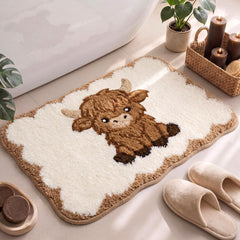 Breling Highland Cow Bathroom Rug brown 24 x 16 inches