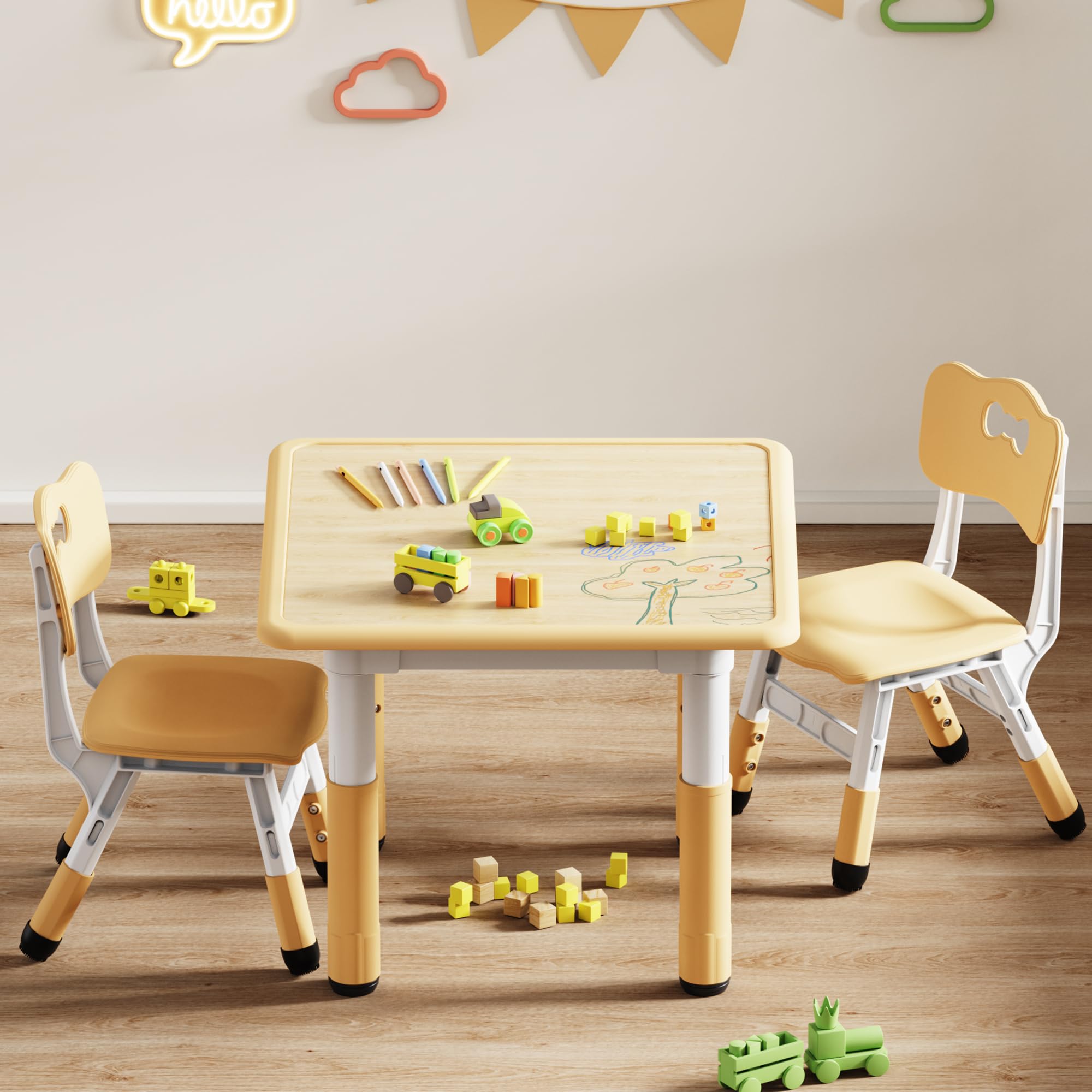 Easy assembly toddler desk and chair set