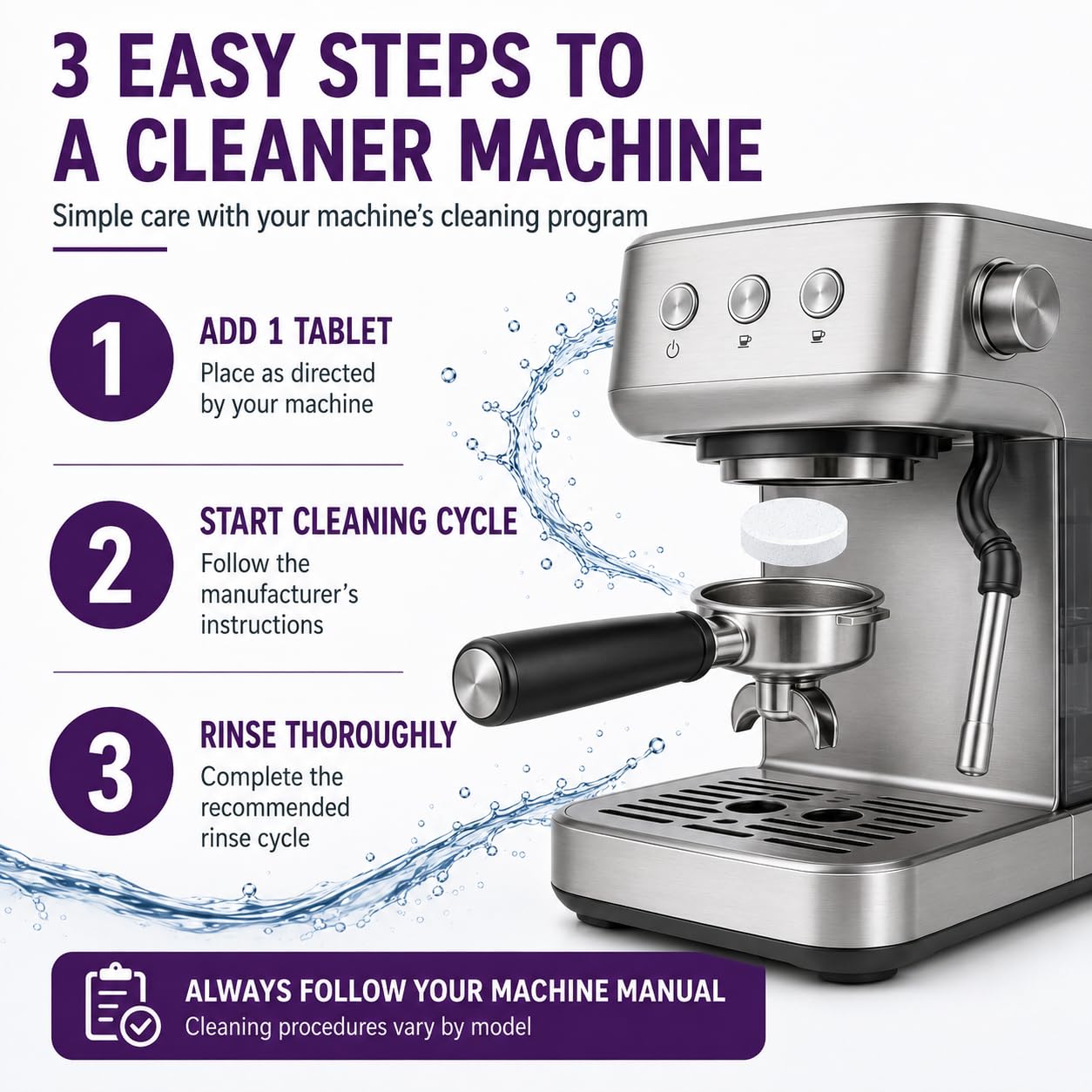 YQXYH coffee oil removal tablets for espresso machines