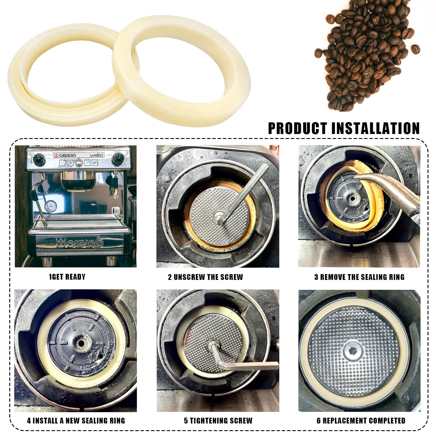 Breville 54mm silicone steam ring for 878 model compatibility