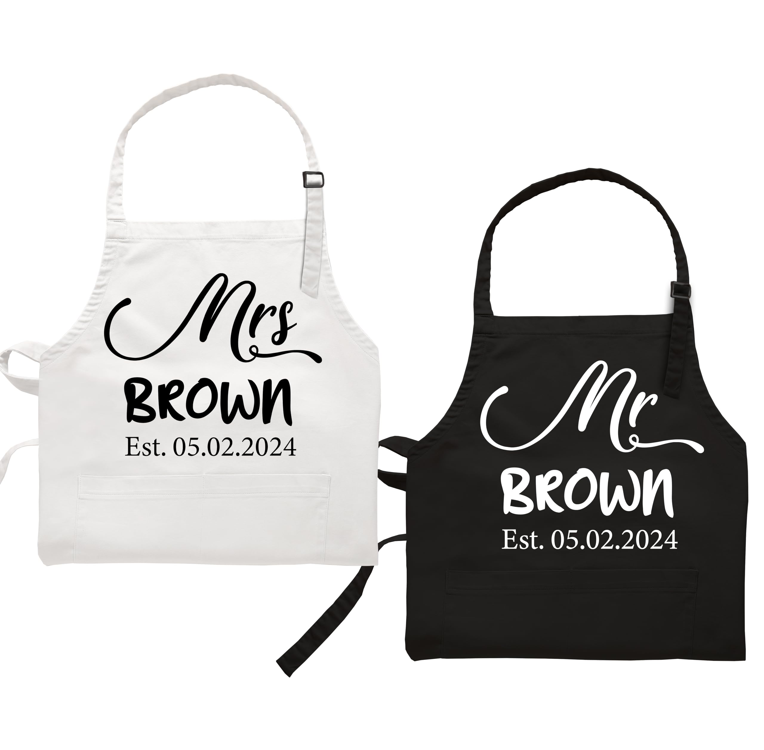 Wrinkle-free 100% polyester apron with pockets