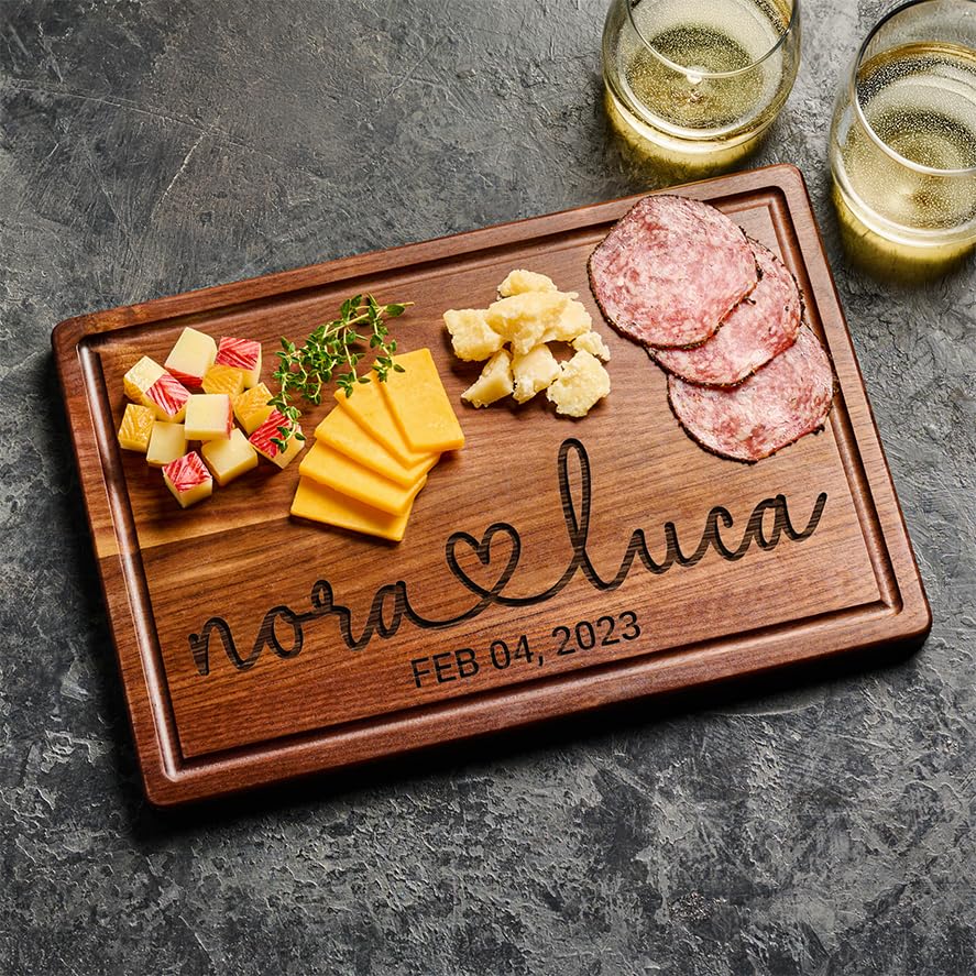 Elegant wedding gift board for couples in kitchen