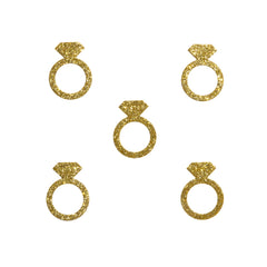 Bridal decor gold ring confetti CloverCrafts 50 pieces