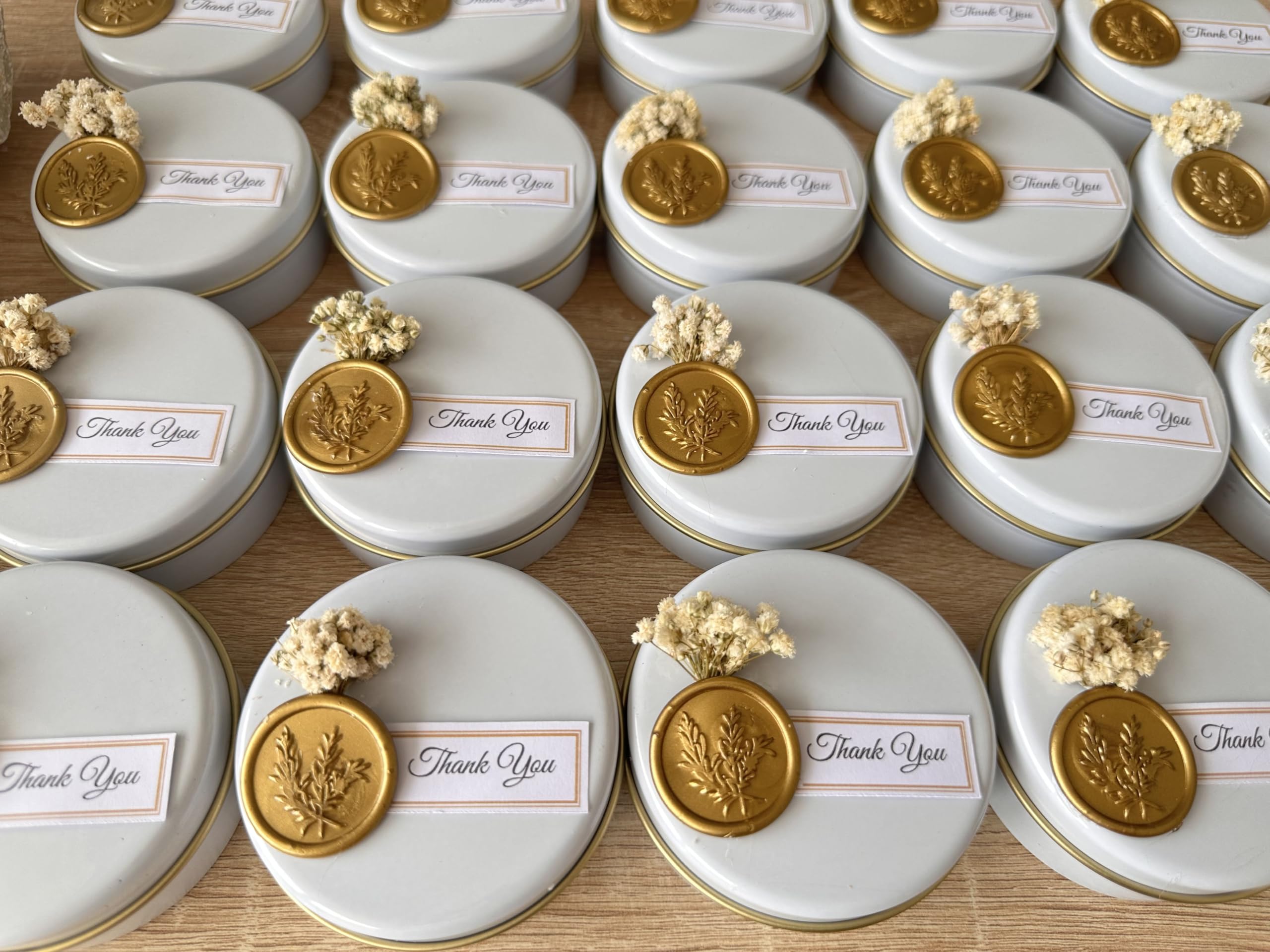 Bridal shower candle favors made from soy wax