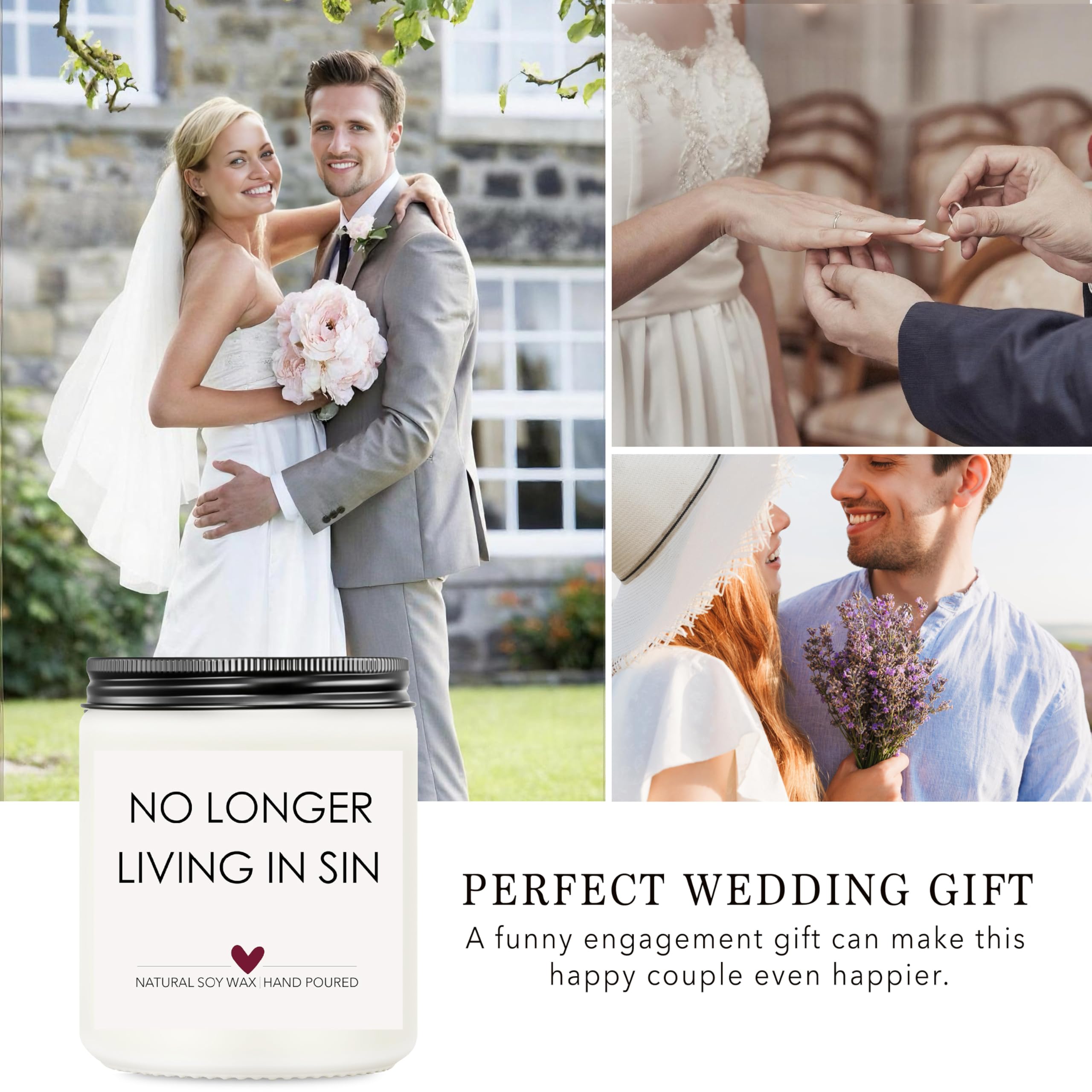 Bride and groom candle with aluminum lid
