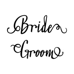 Bride and Groom vinyl decal set style 3 for mugs