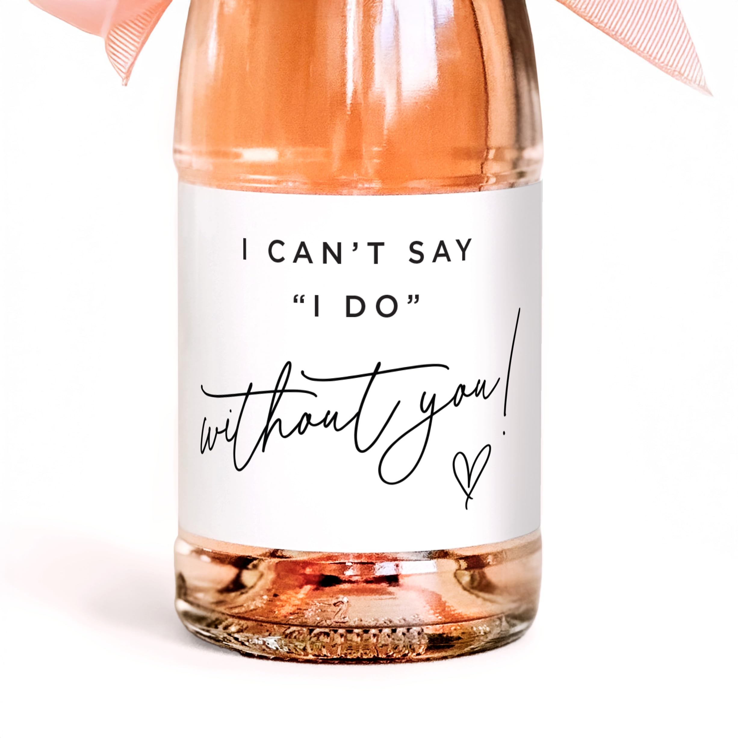 Bridesmaid Proposal Mini Champagne Labels 2x3.5 inch size