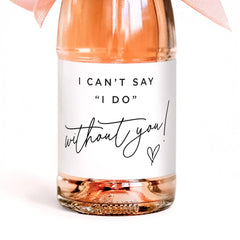 Bridesmaid Proposal Mini Champagne Labels 2x3.5 inch size