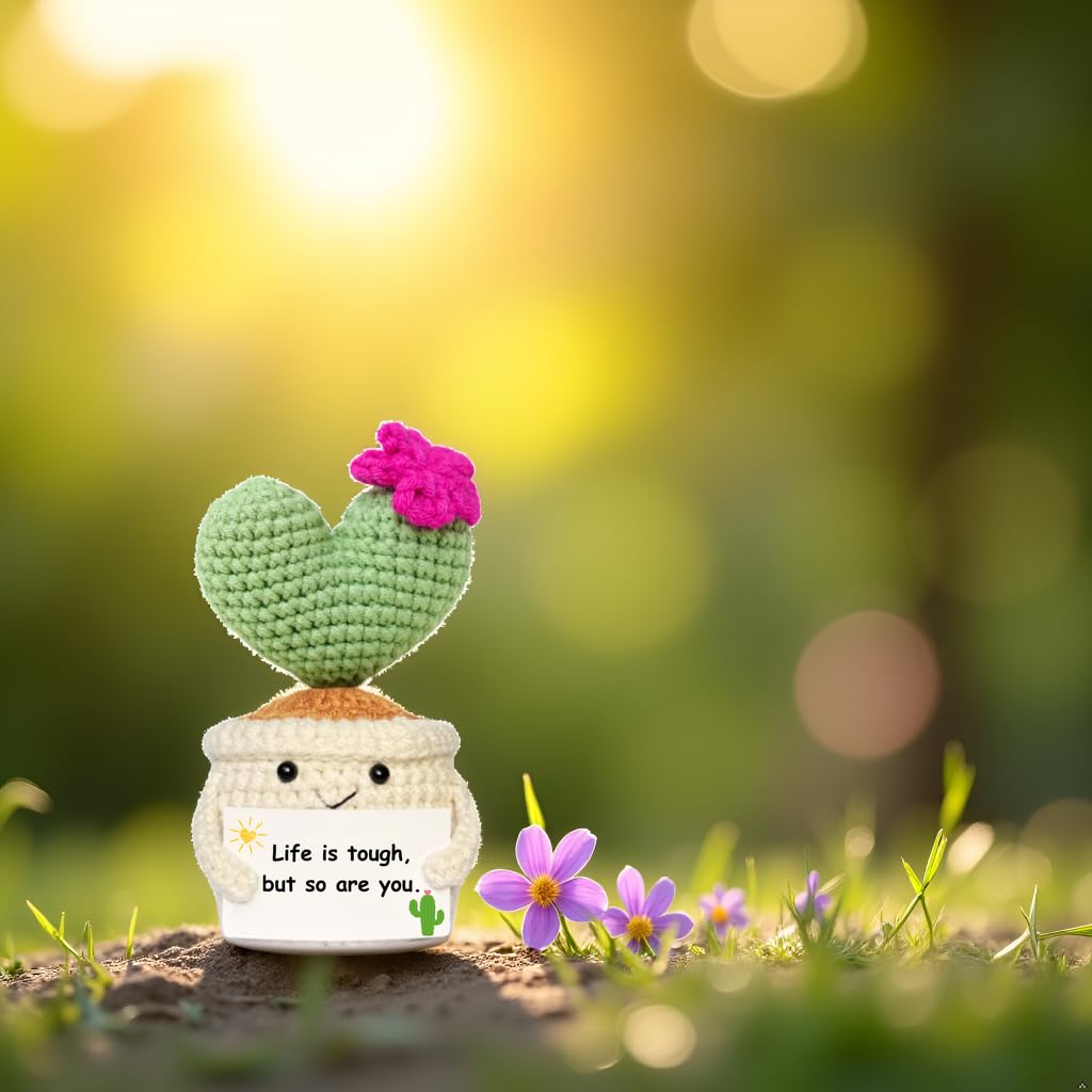 Small plush cactus gift for office or home