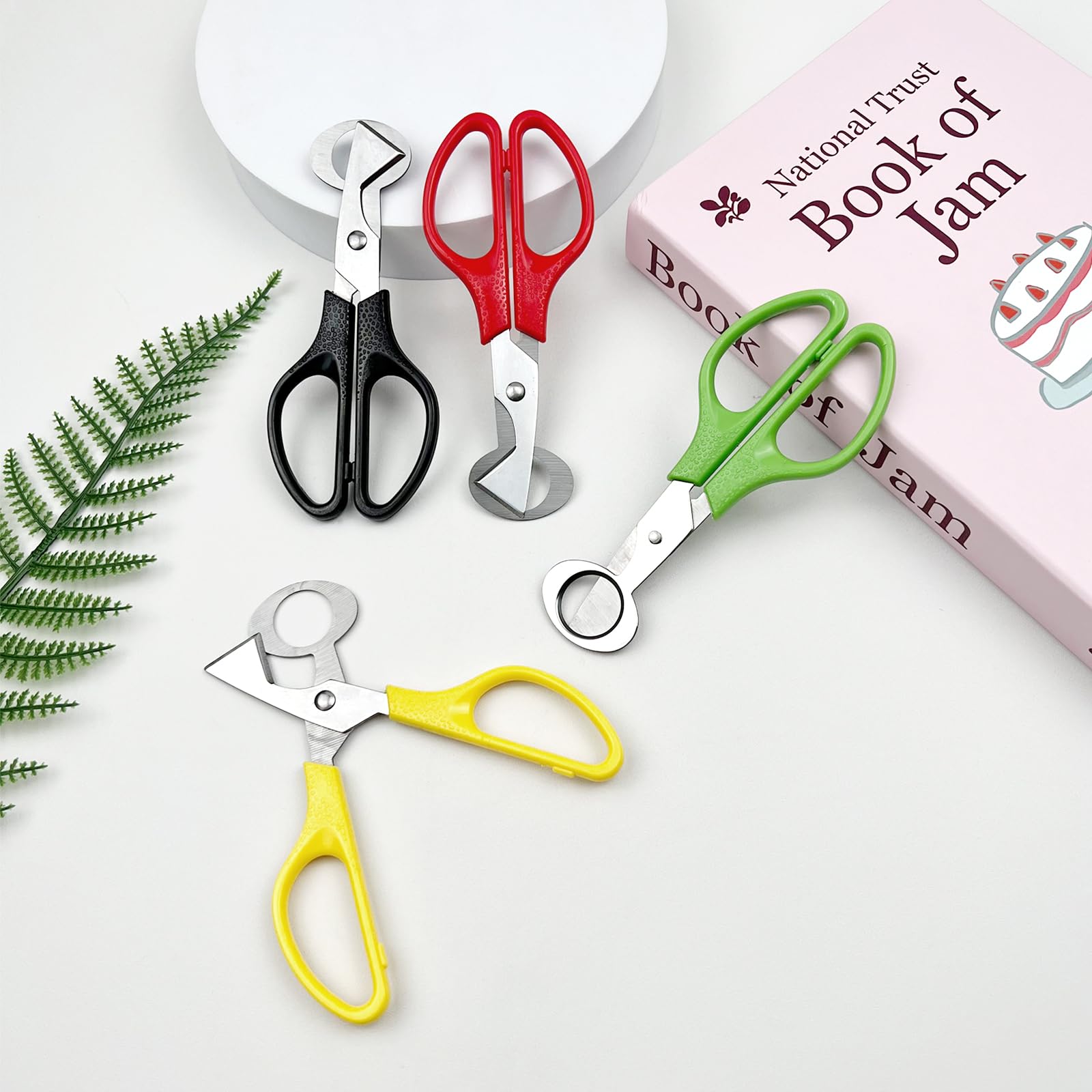 Bright color egg cutters red yellow green black