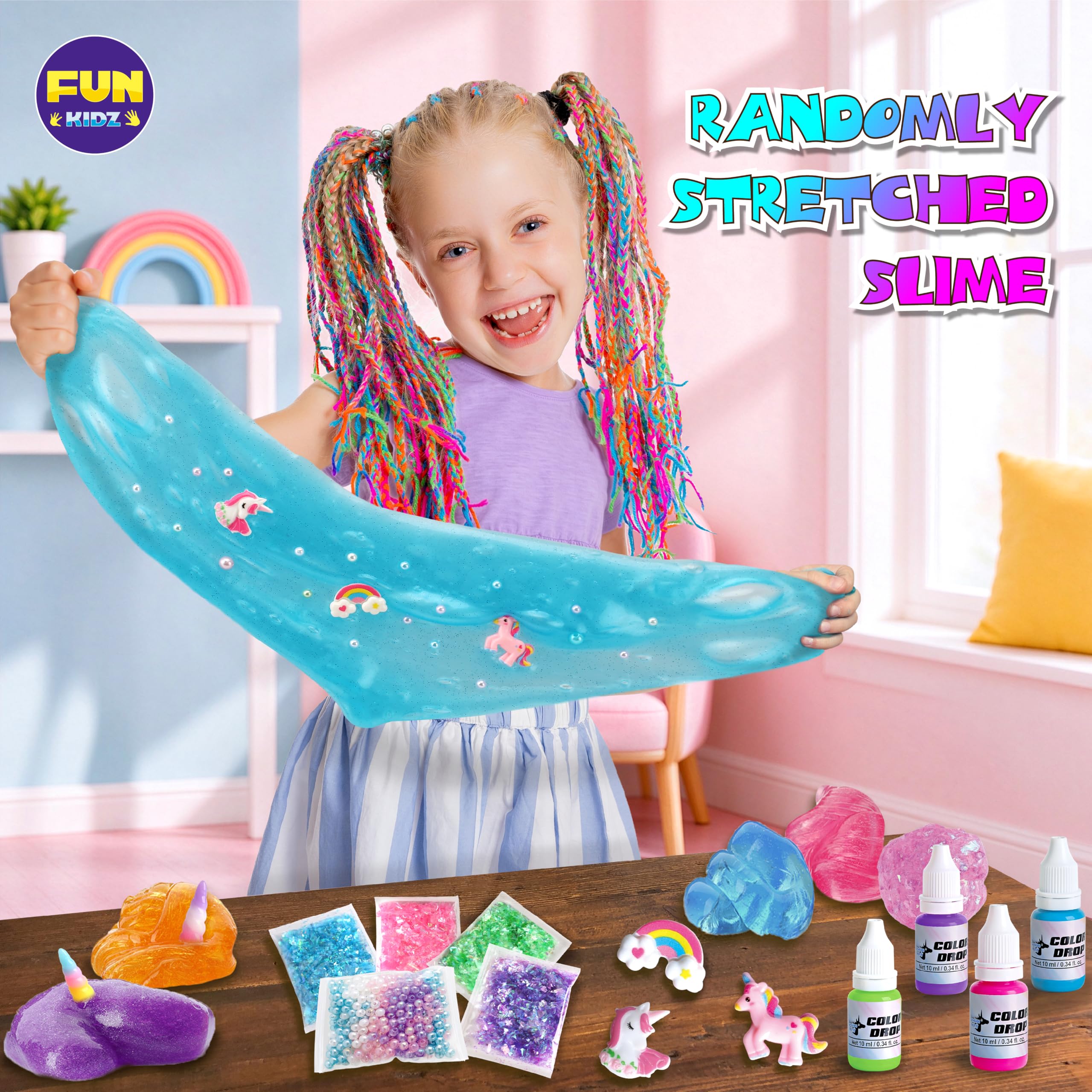 Bright pink box packaging shown for slime kit