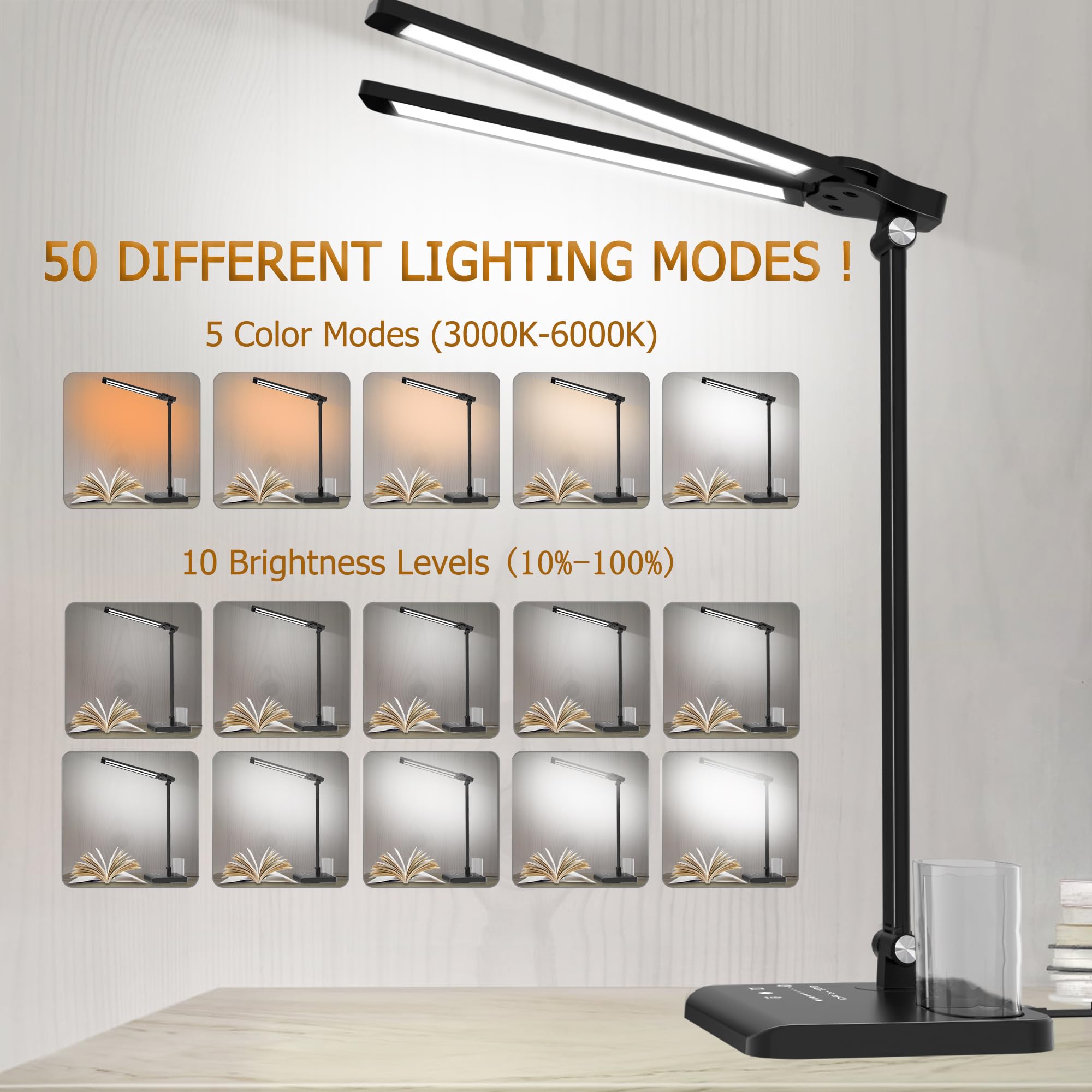 Eye care lamp with CRI > 80% and flicker-free light