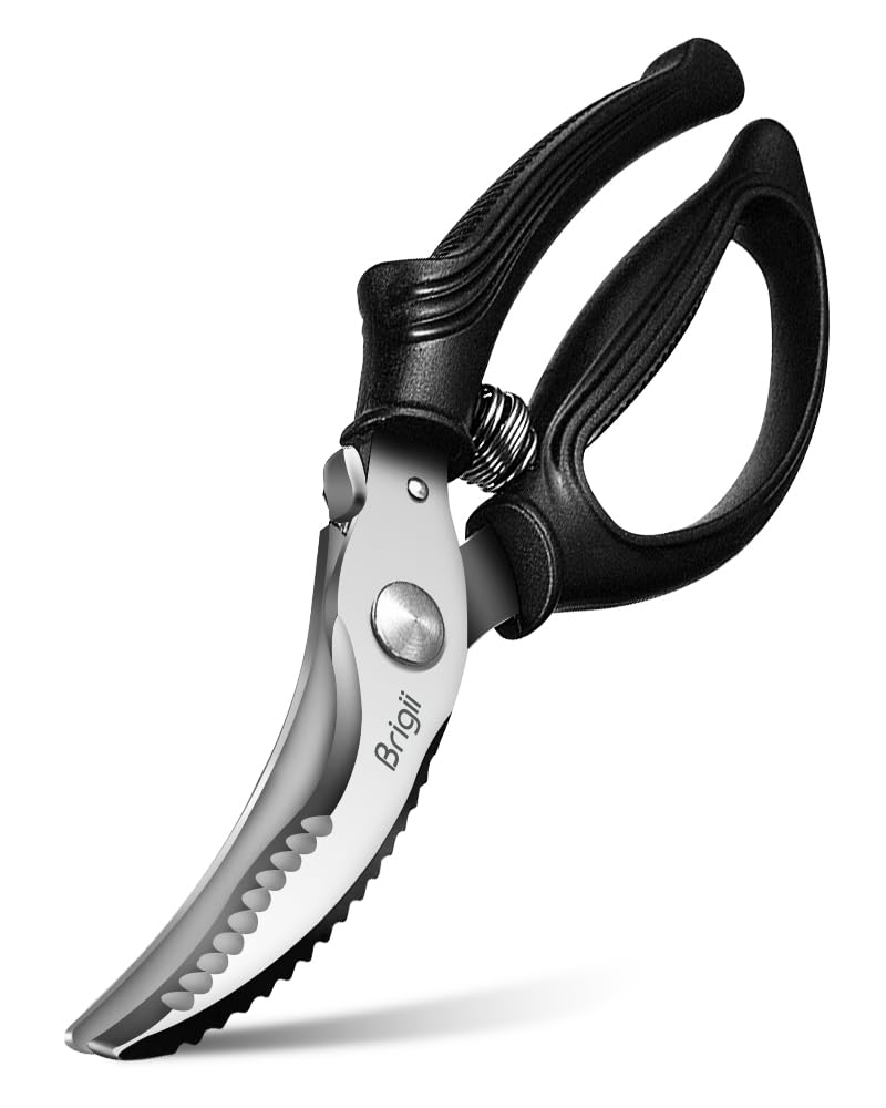 Brigii KS05Black kitchen shears with stainless steel blades