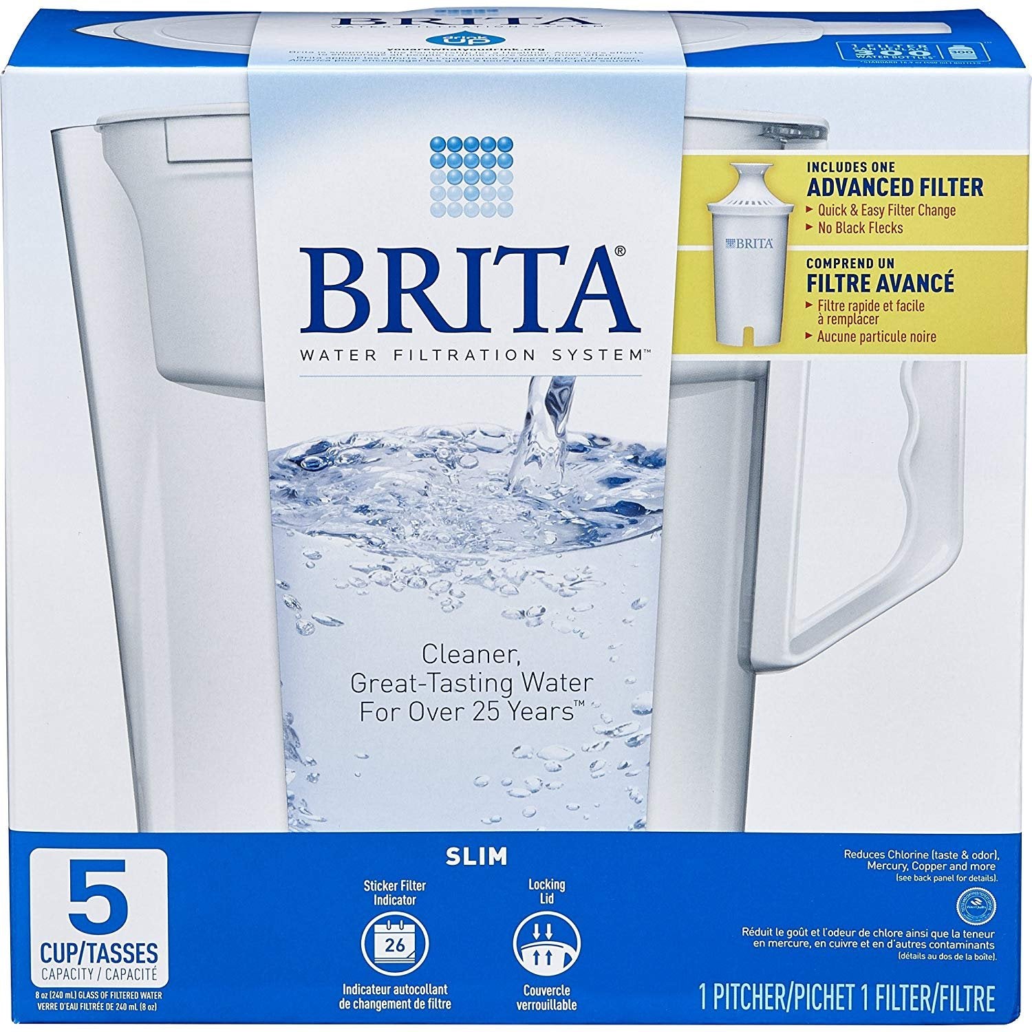 Brita Slim water pitcher 5 cup capacity