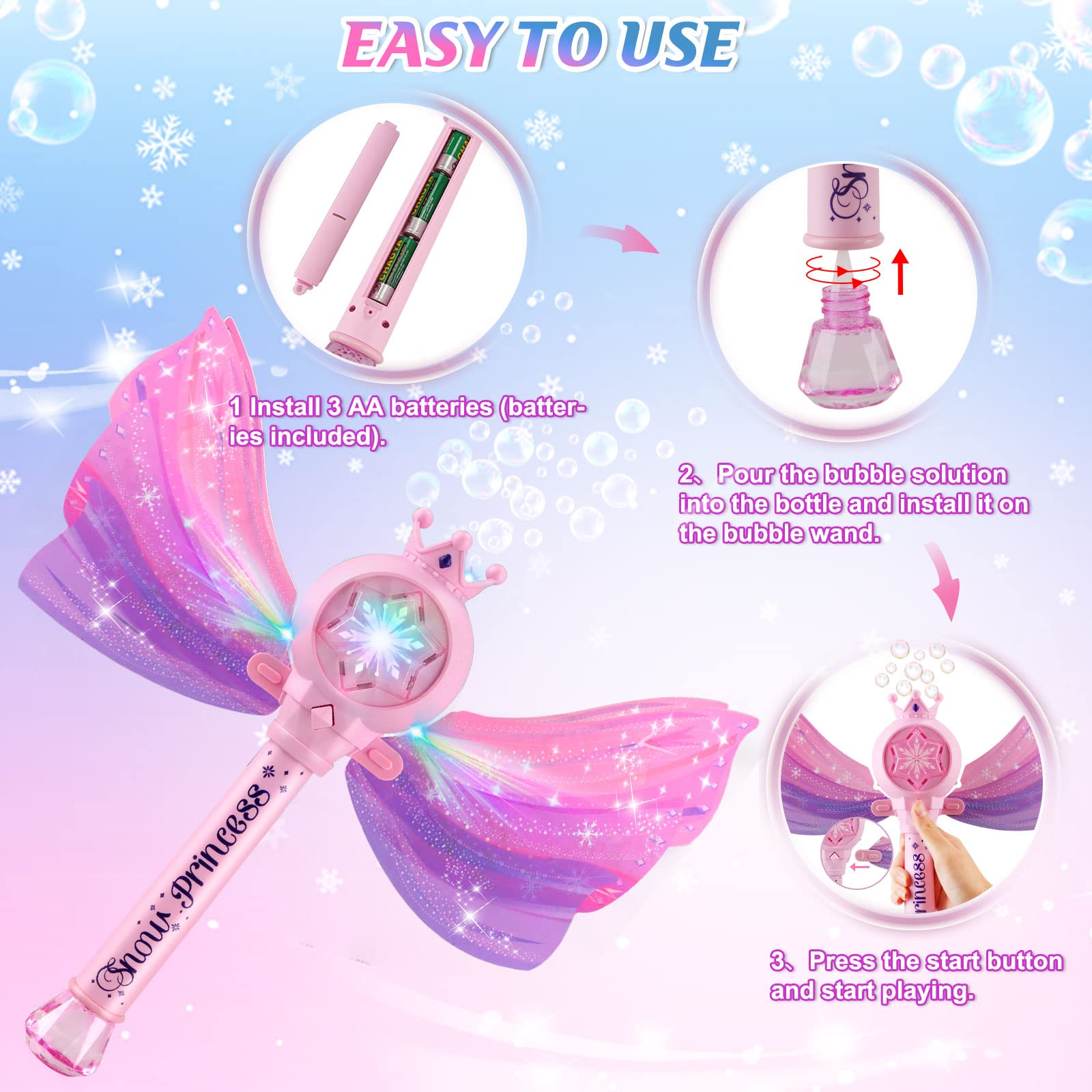 Britik Bubble Wand easy setup with bubble liquid and batteries