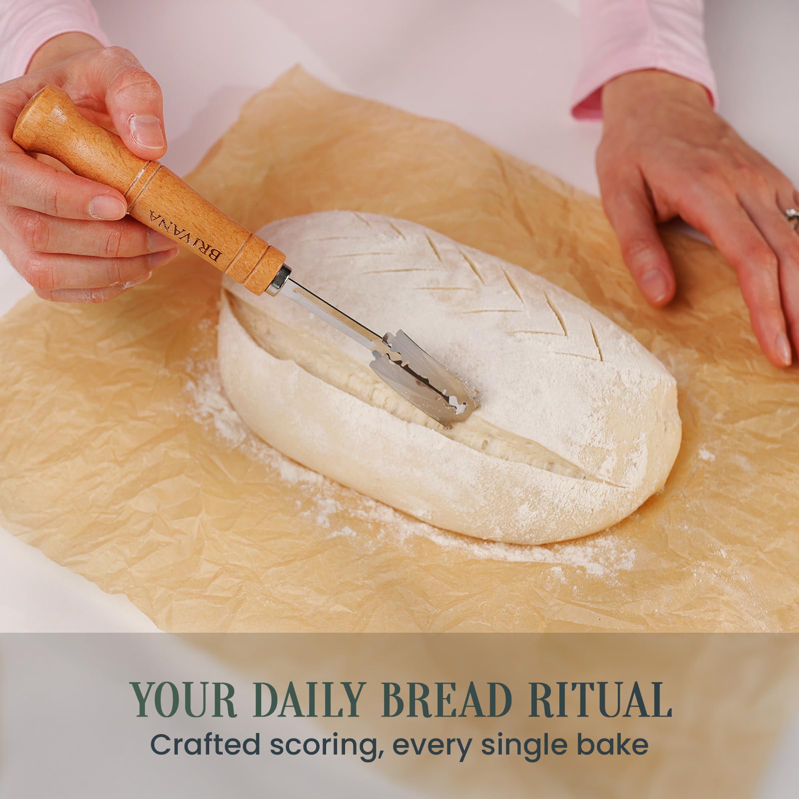 Sourdough bread scoring tool for artisan loaves boules baguettes