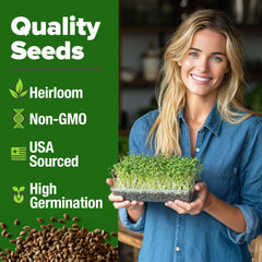 Broccoli seeds 8 oz bulk pack close up