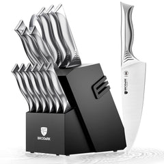 brodark shark series knife set wood block overall view