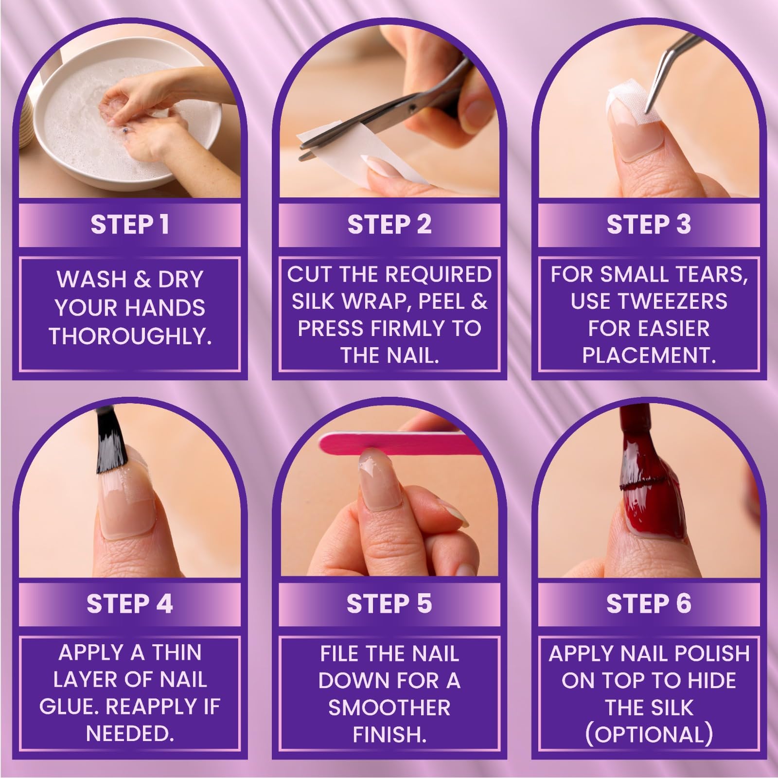 Silk Nail Wrap Kit packaging with accessories