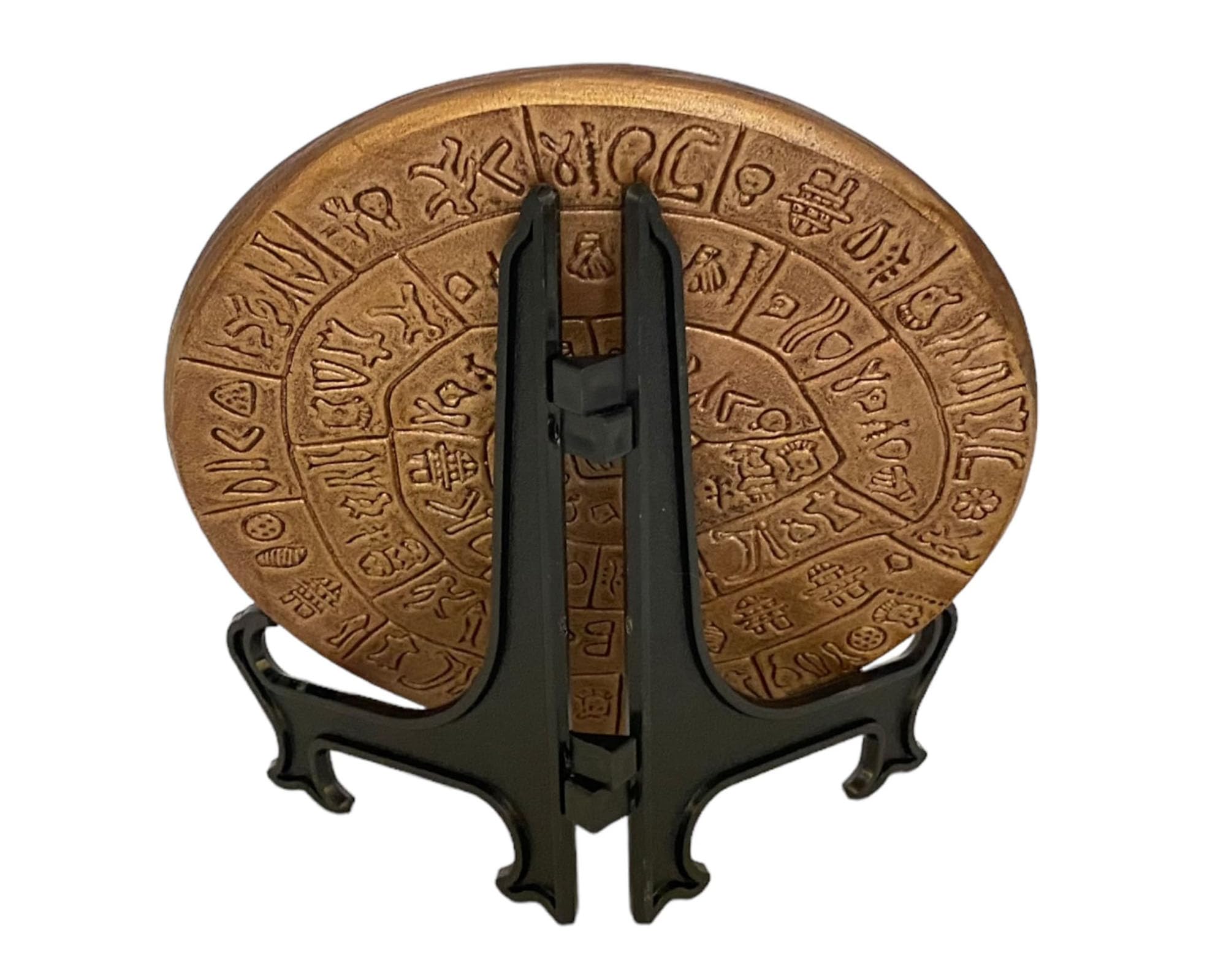 Bronge patina finish on Greek relief terracotta disc