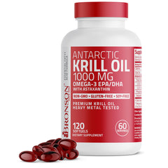 Bronson Antarctic Krill Oil 1000mg bottle packaging