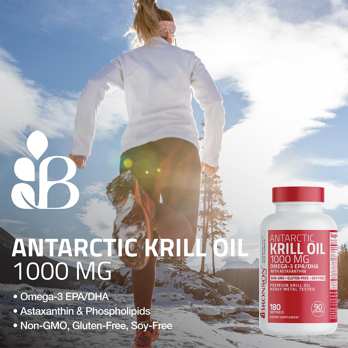 Bronson Antarctic Krill Oil natural astaxanthin illustration