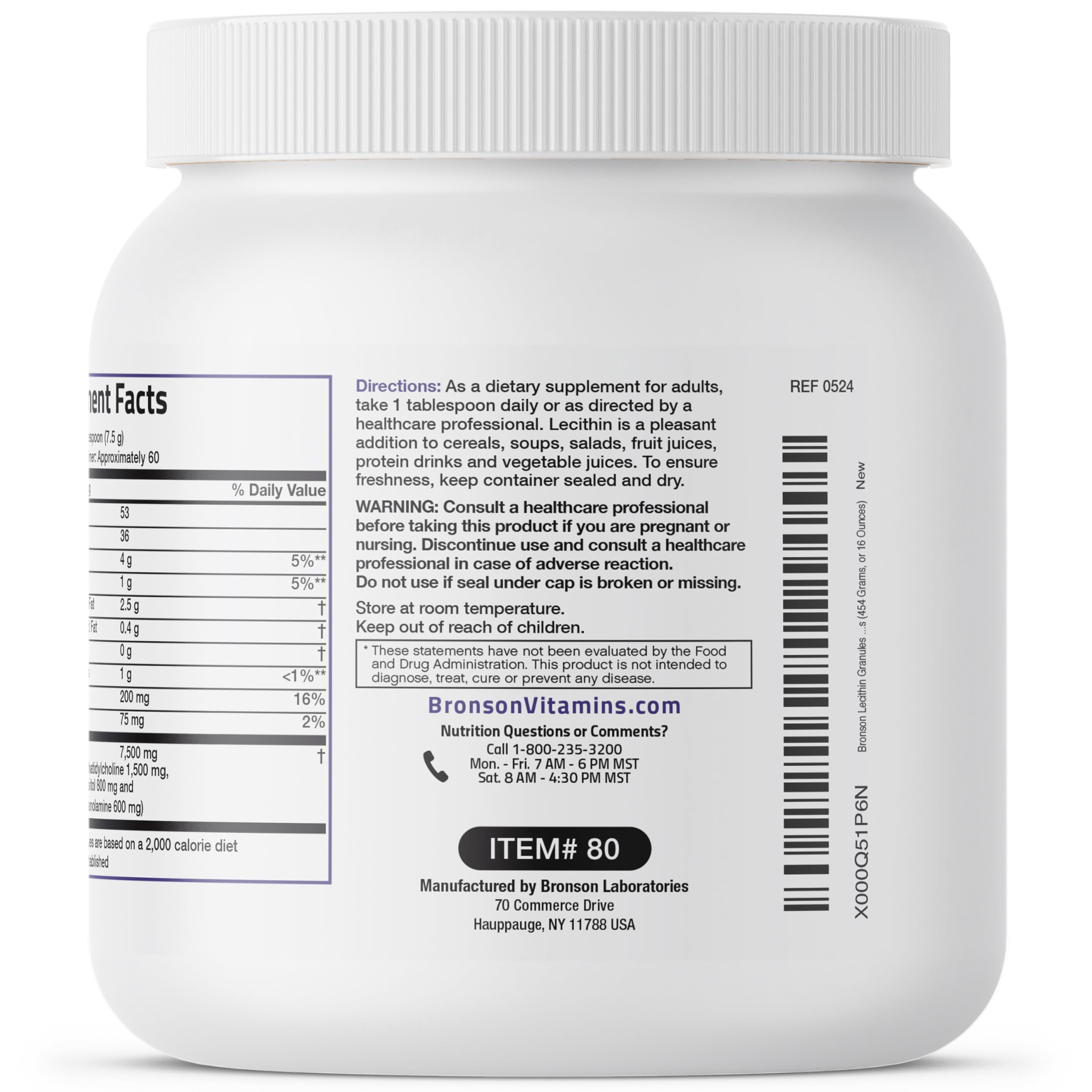 Brain and liver support claim for Bronson Lecithin Granules Powder