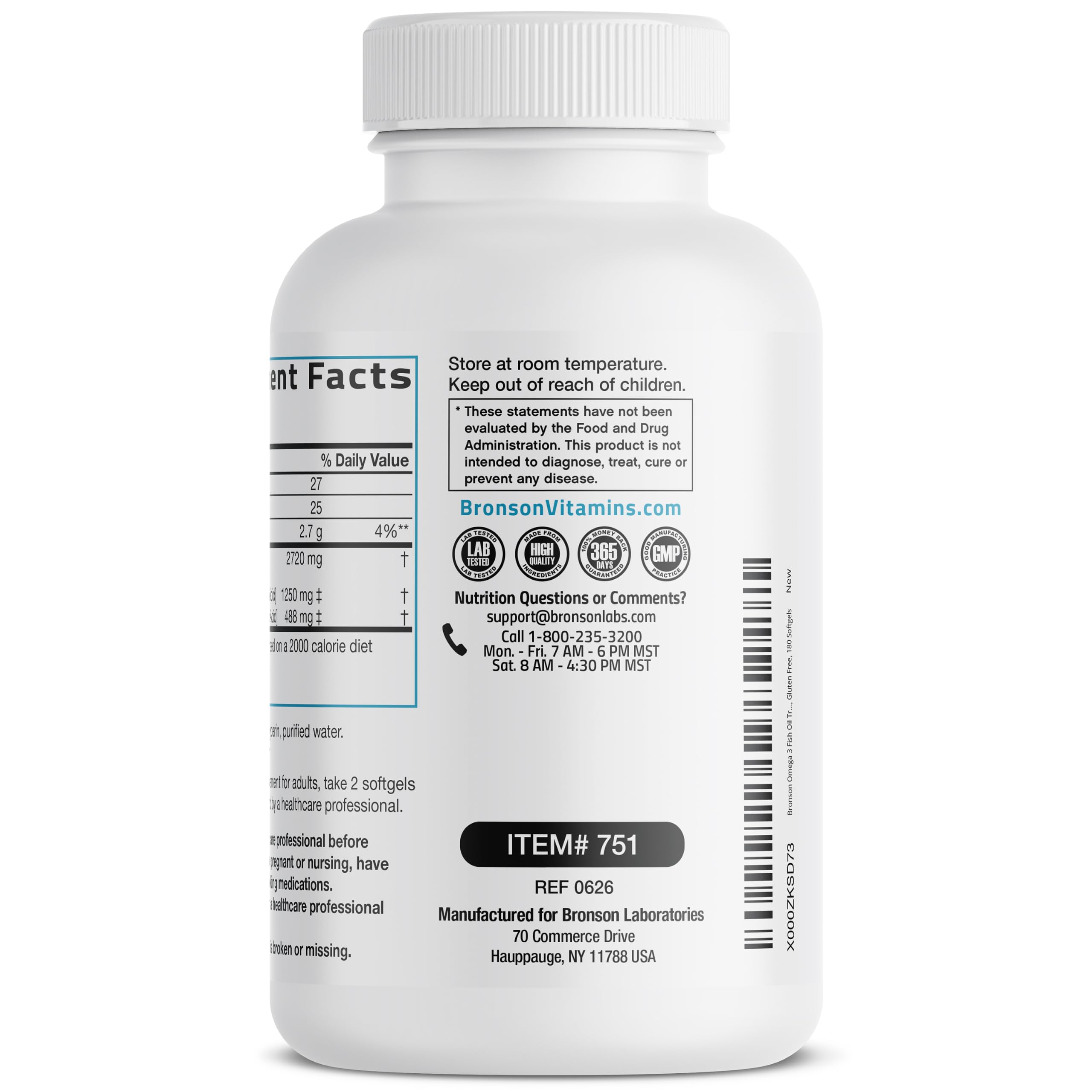 Bronson Omega-3 2720 mg triple strength packaging