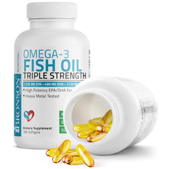 Bronson Omega-3 softgel capsules close up