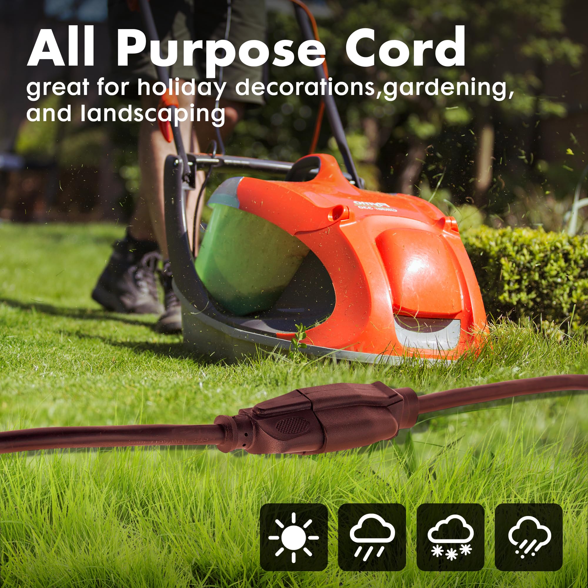temperature range -40°F to 140°F for outdoor extension cord