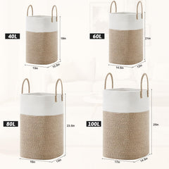 Collapsible cotton rope laundry basket