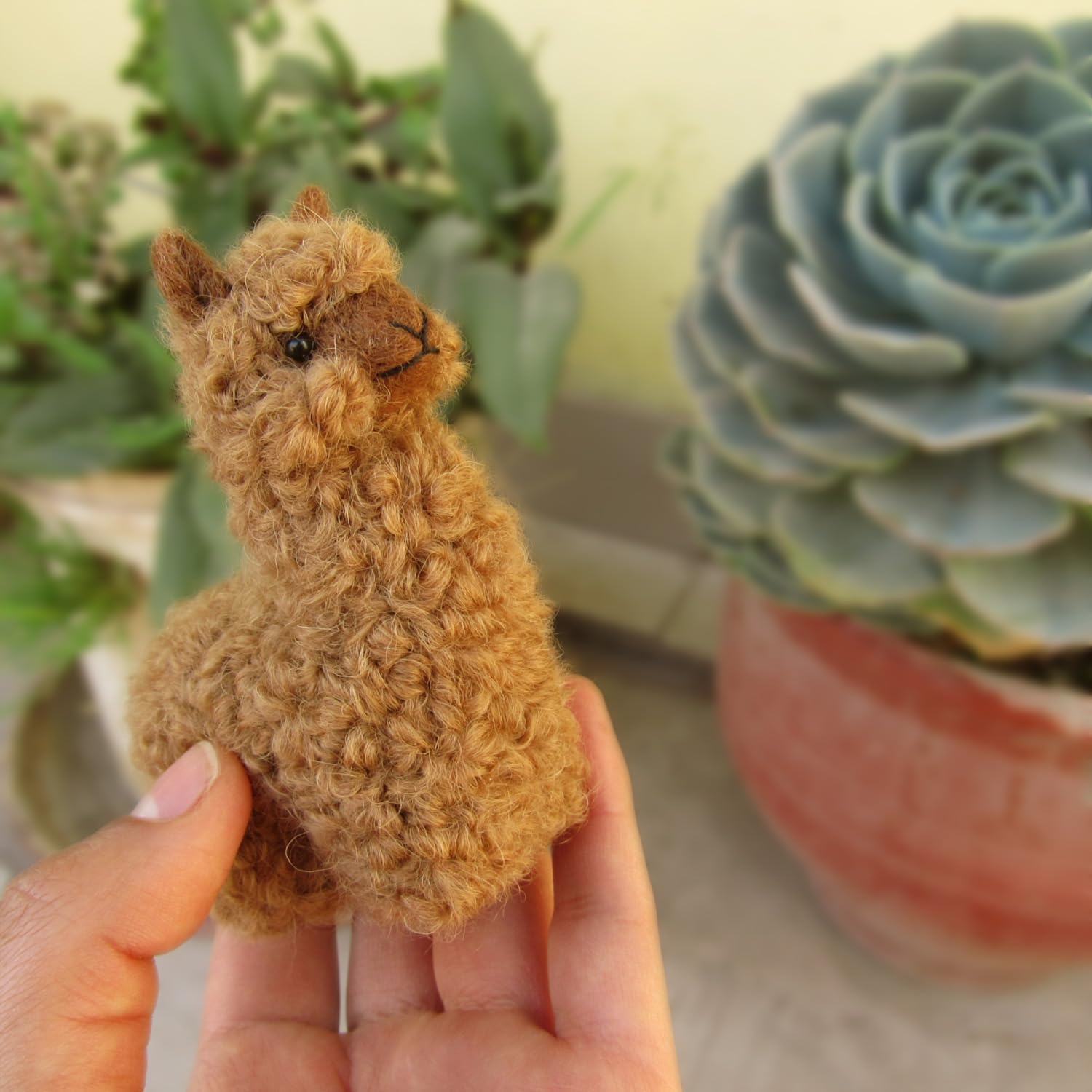 Peruvian craftsmanship felted alpaca decoration