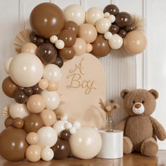 Brown Beige Nude Balloons Neutral Arch Kit latex 128pc